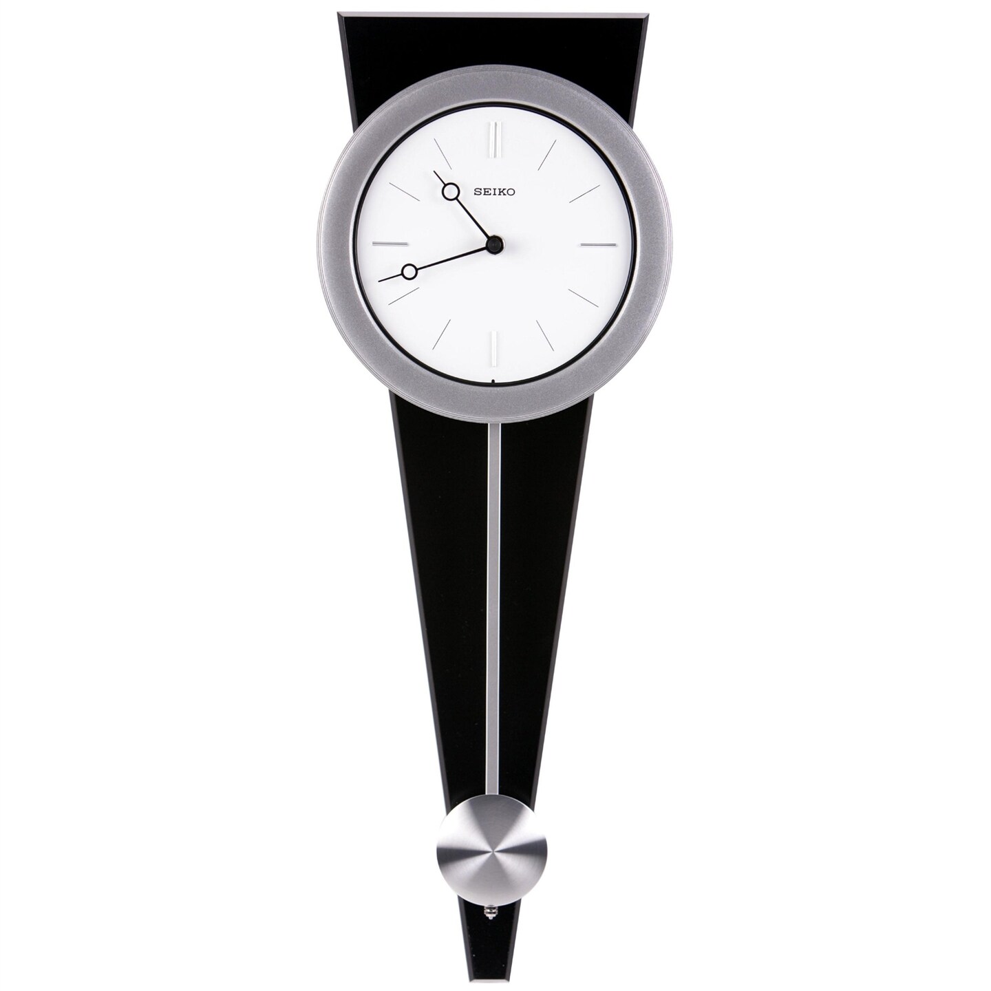 Silver-Black Wood Pendulum Wall Clock Modern Minimalist | Michaels
