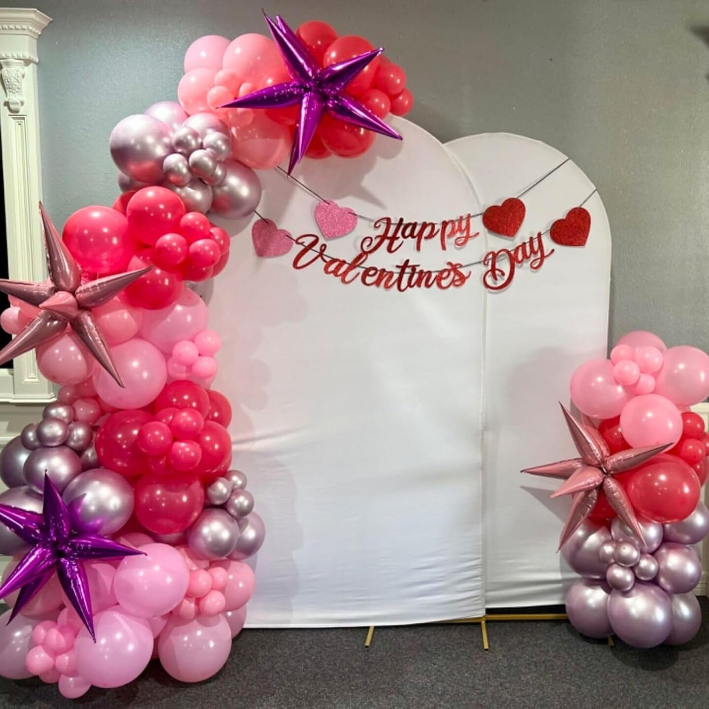 Pink Balloons Set 12 Inch Hot Pink and White Balloons (Pink White)