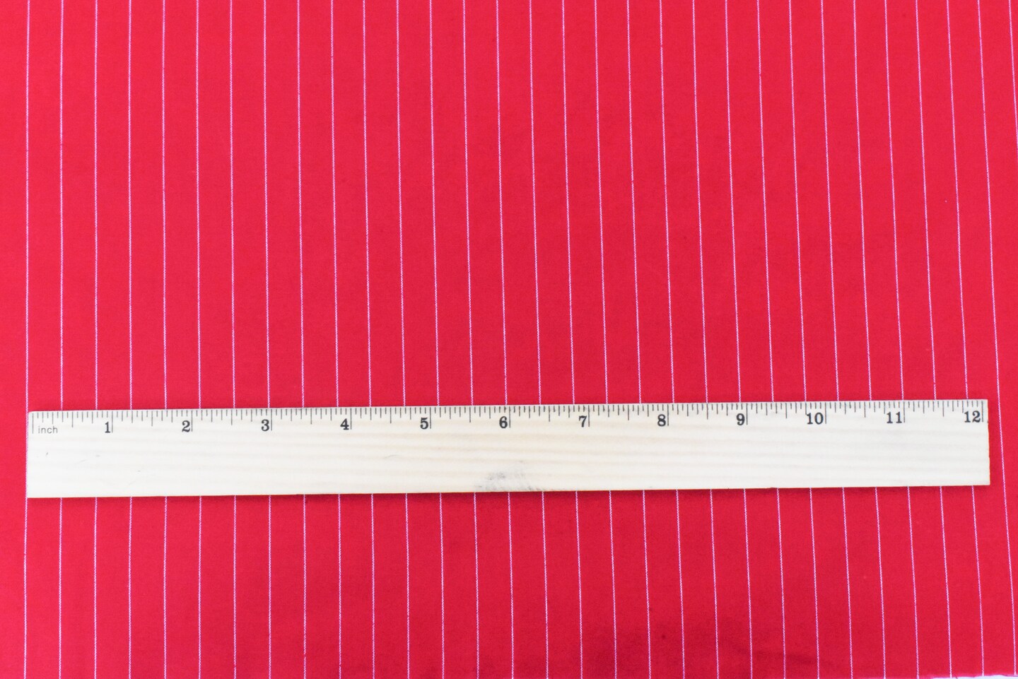 Red-White Cotton Pinstripe Stretch Spandex Poplin Woven Fabric By the Yard