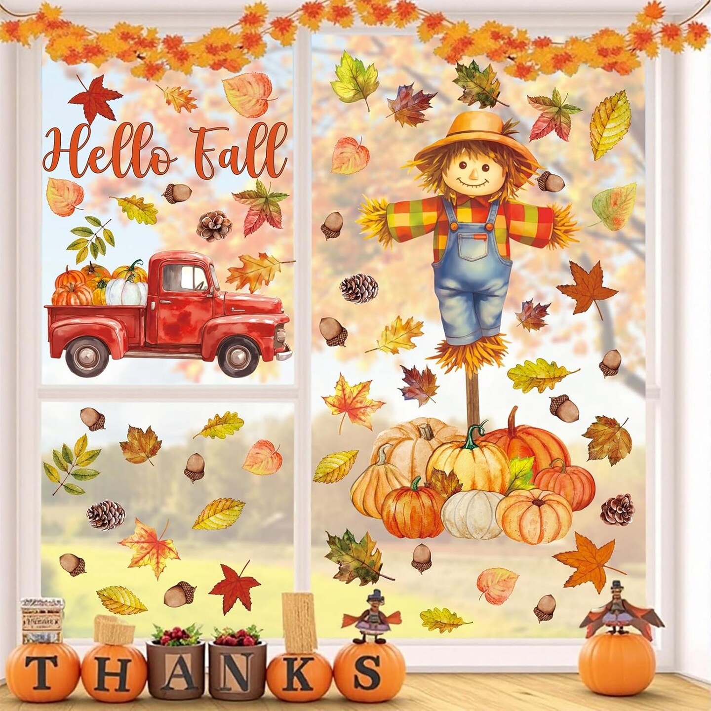 4 Sheets Large Tree Autumn Wall Decals (A)