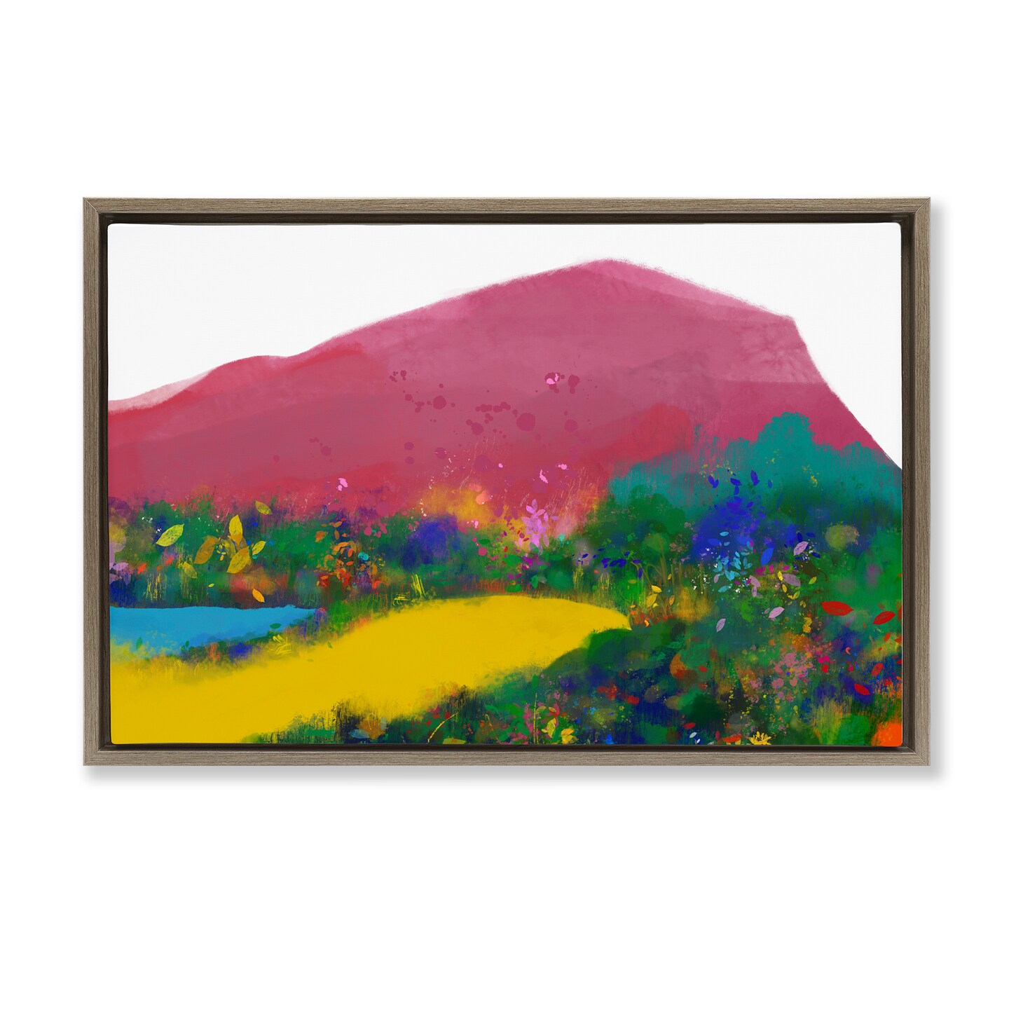 Stupell Industries The Pink Mountain Abstraction Floating Frame, design by Atelier Posters
