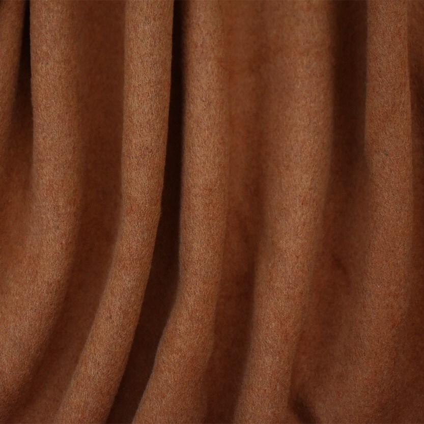 Brown Melton Wool Poly Double Woven Brushed Jacketing Fabric By the Yard