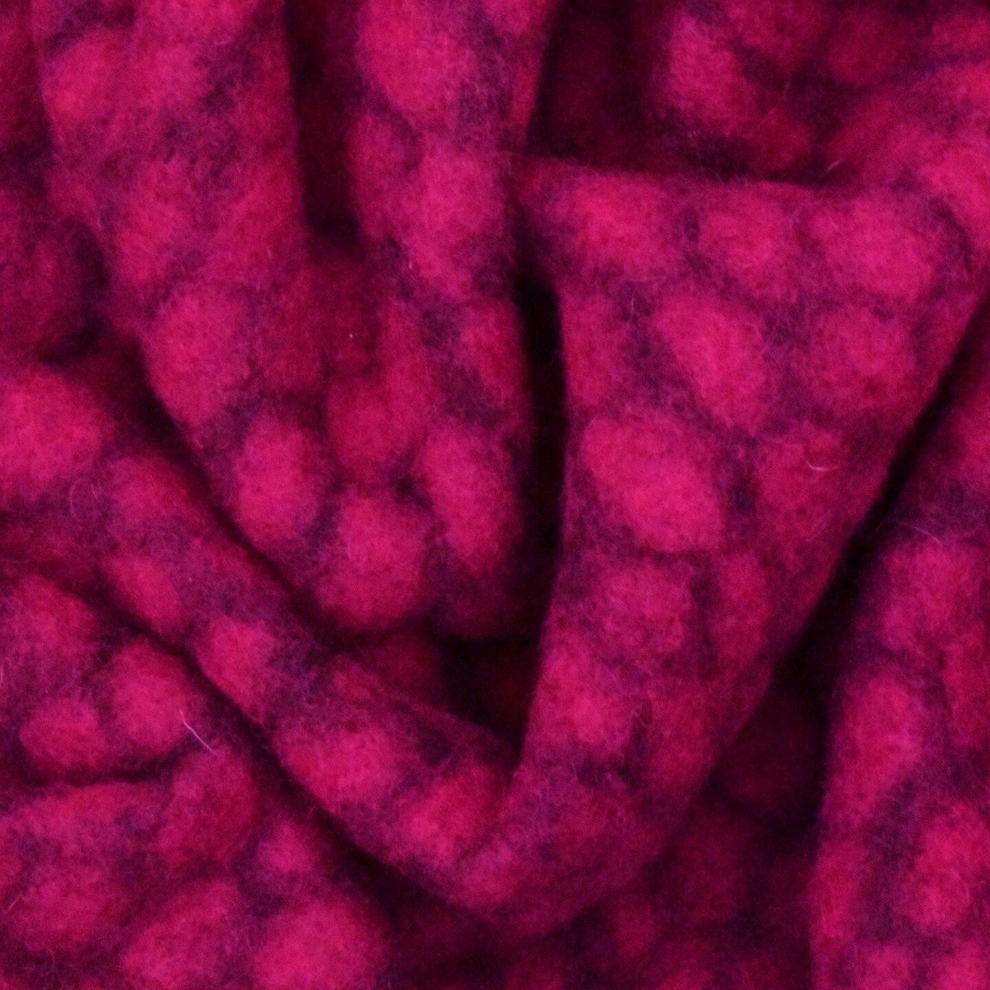 Bright Fuchsia-Black Spot Wool Stretch Jacquard Knit Jacketing Fabric By the Yard