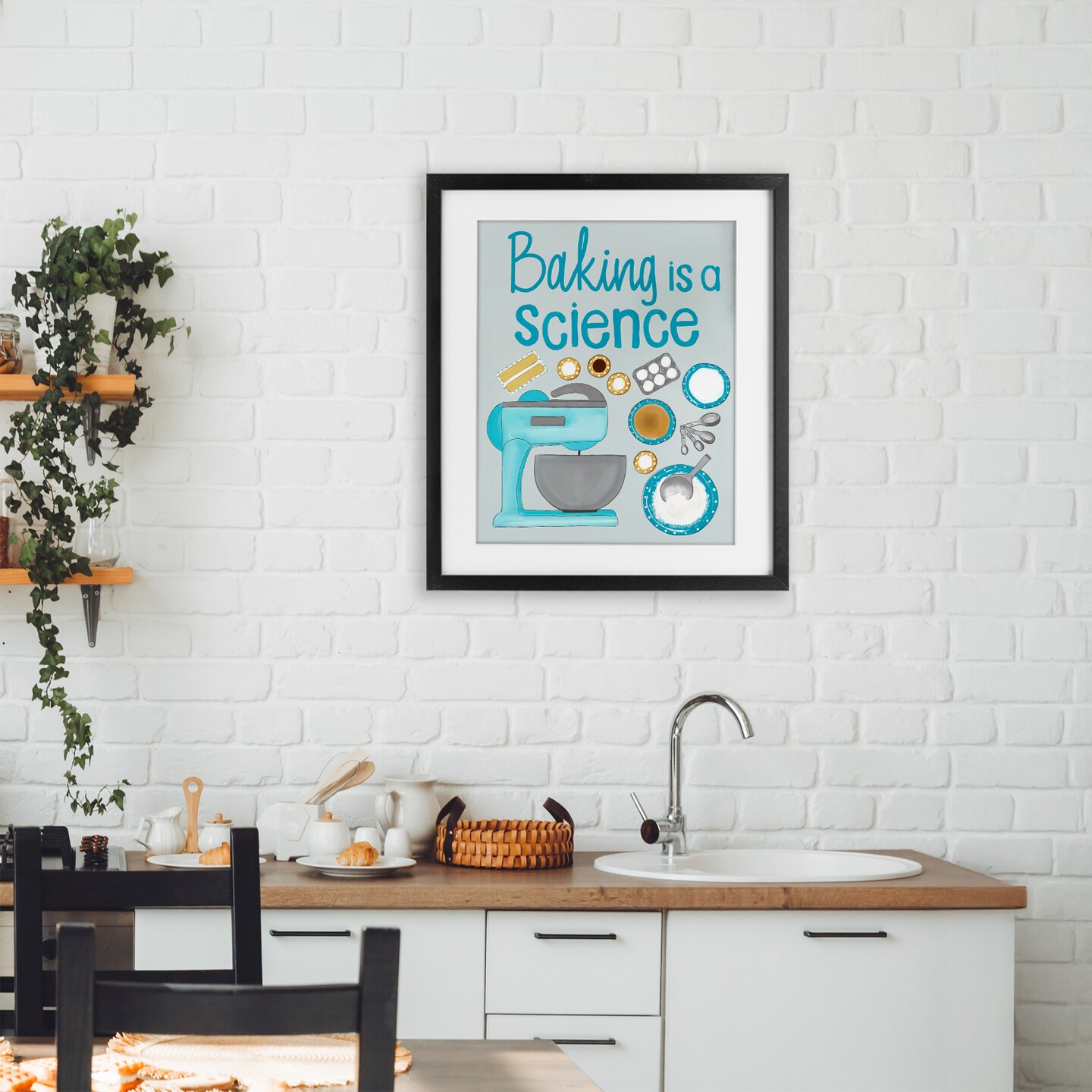 Stupell Industries Baking Is A Science Framed Print Under Glass, design by Christine Becker