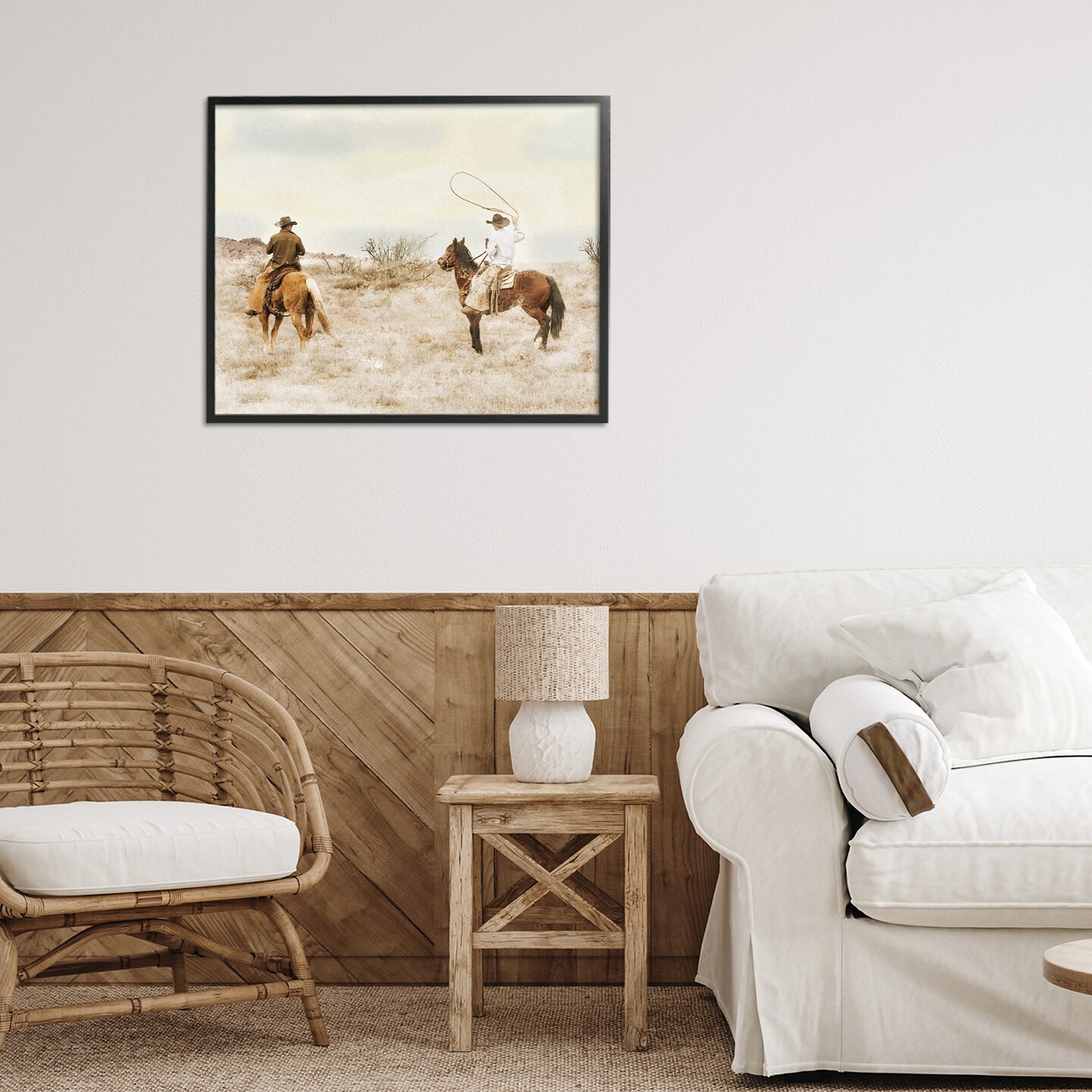 Stupell Industries Wrangling Cowboys Western Pair Framed Giclee, design by Marcus Prime