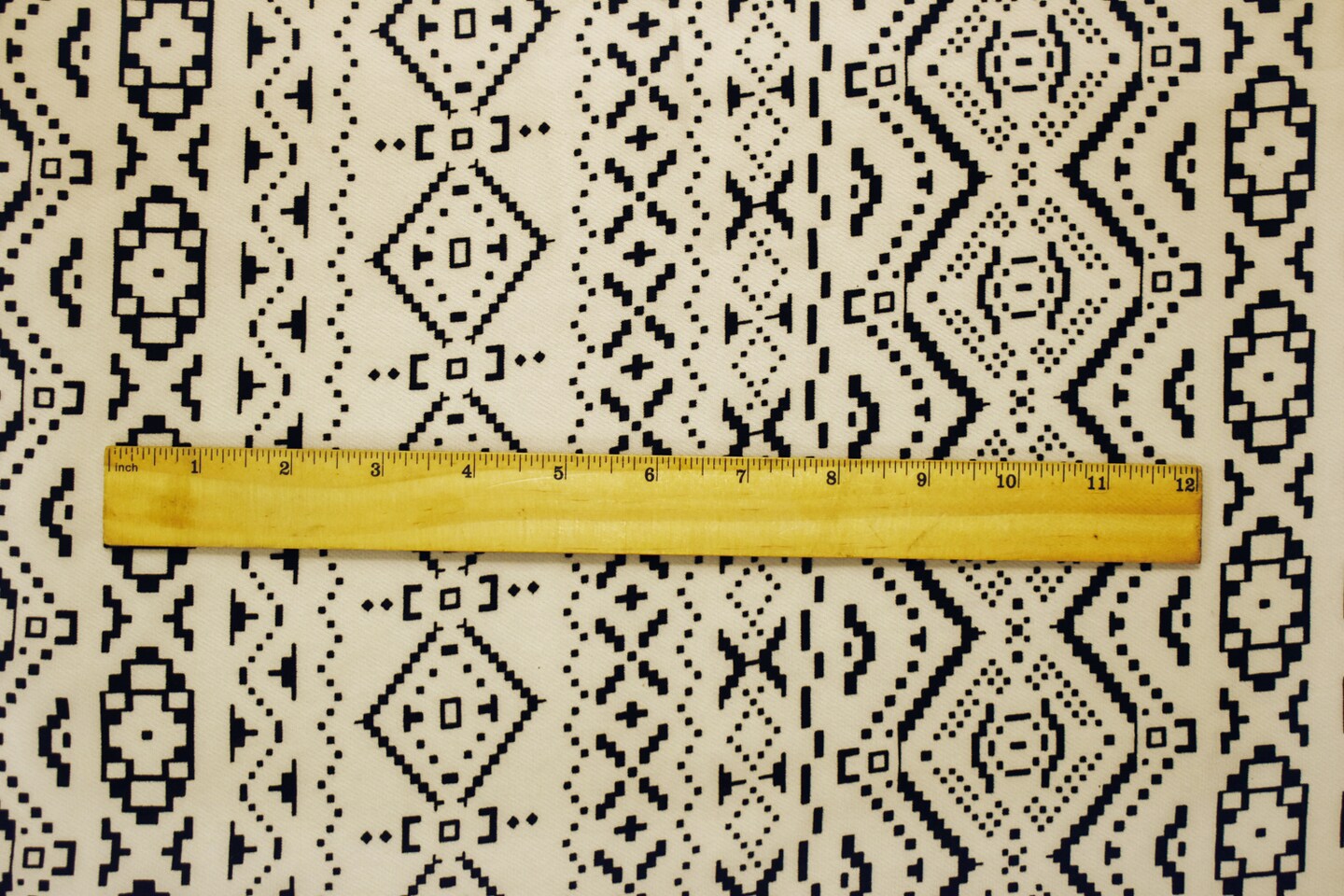 Beige-Black Polyester Aztec Velvet Flocked Printed Chiffon Woven Fabric By the Yard