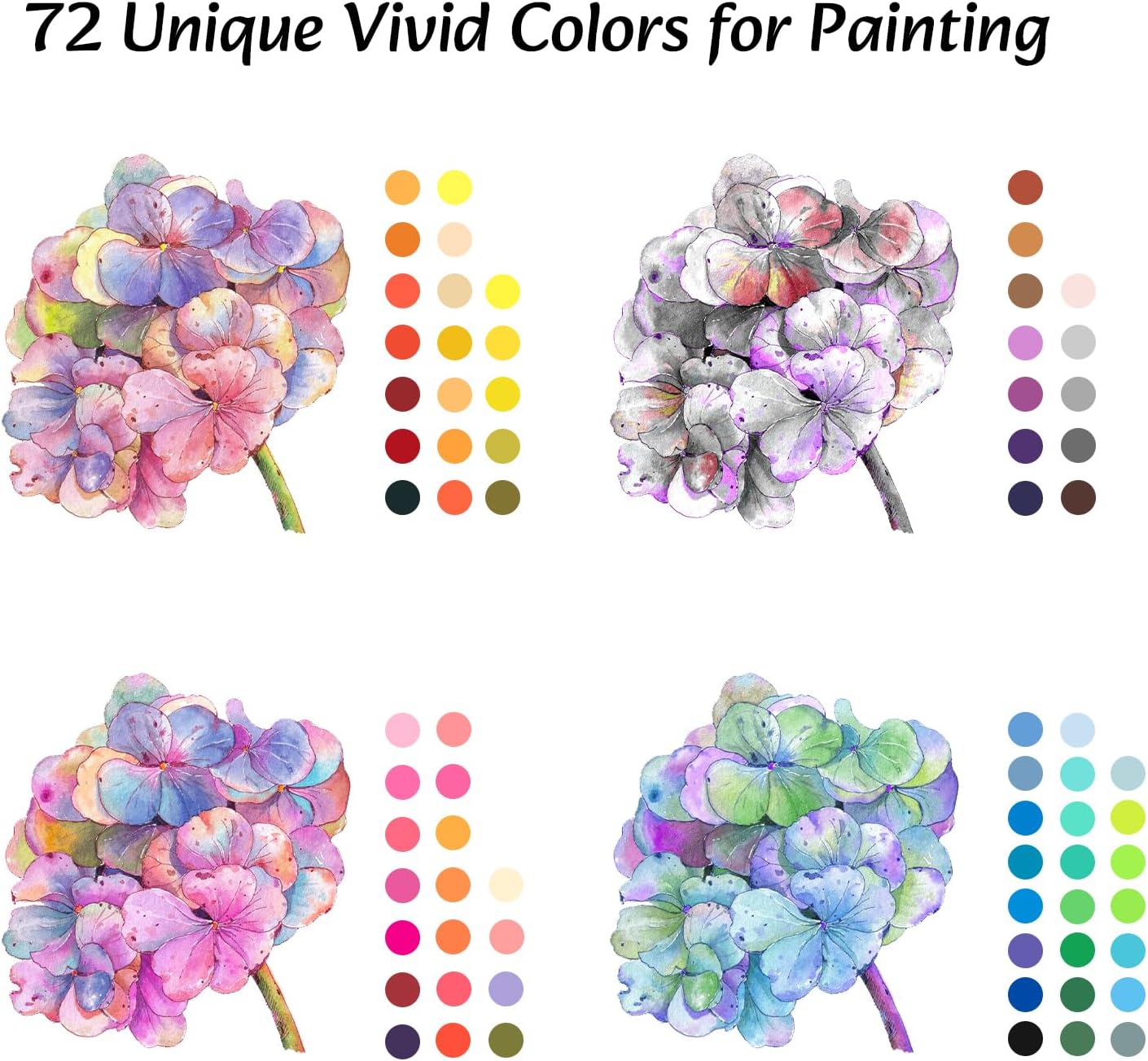 72 Colors Art Markers Set Dual Tip Brush Pen, Coloring Marker Fine Point No Bleeding(Multicolor)