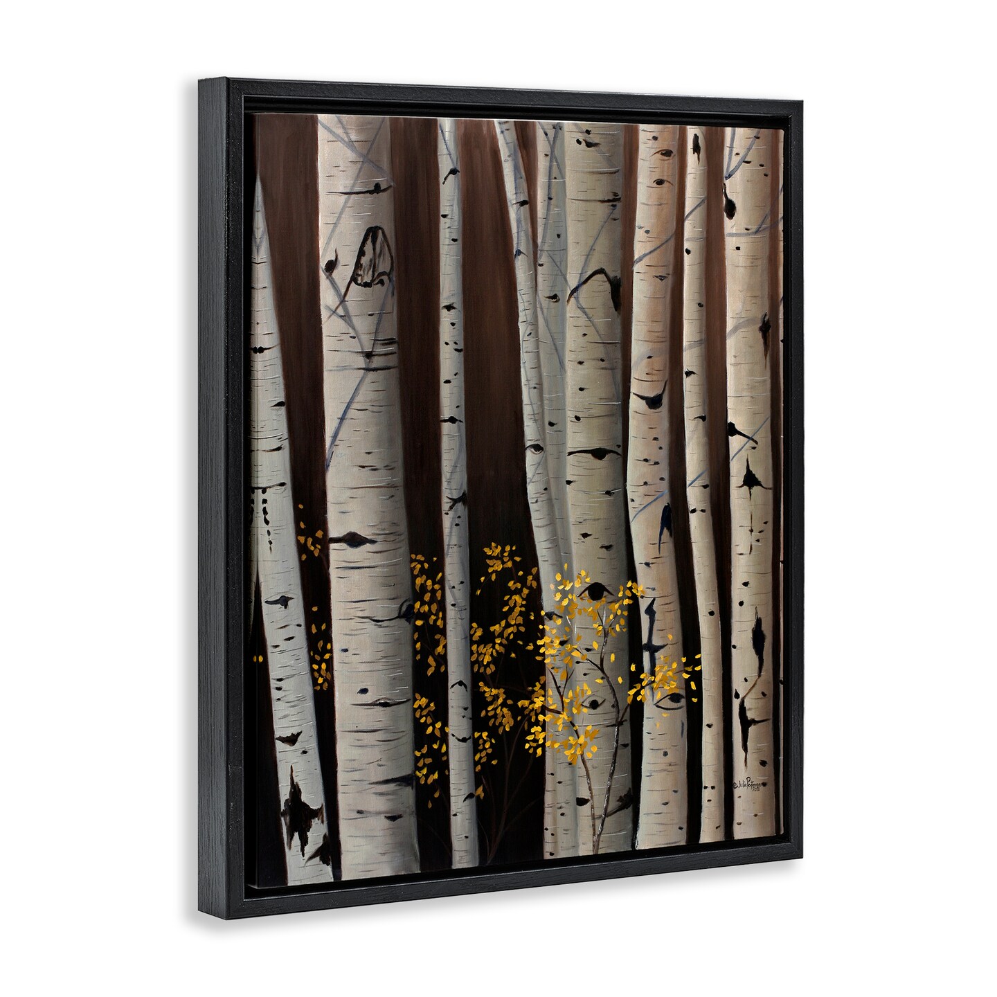 Stupell Industries Autumnal Birch Tree Trunks Floating Frame, design by Julie Peterson