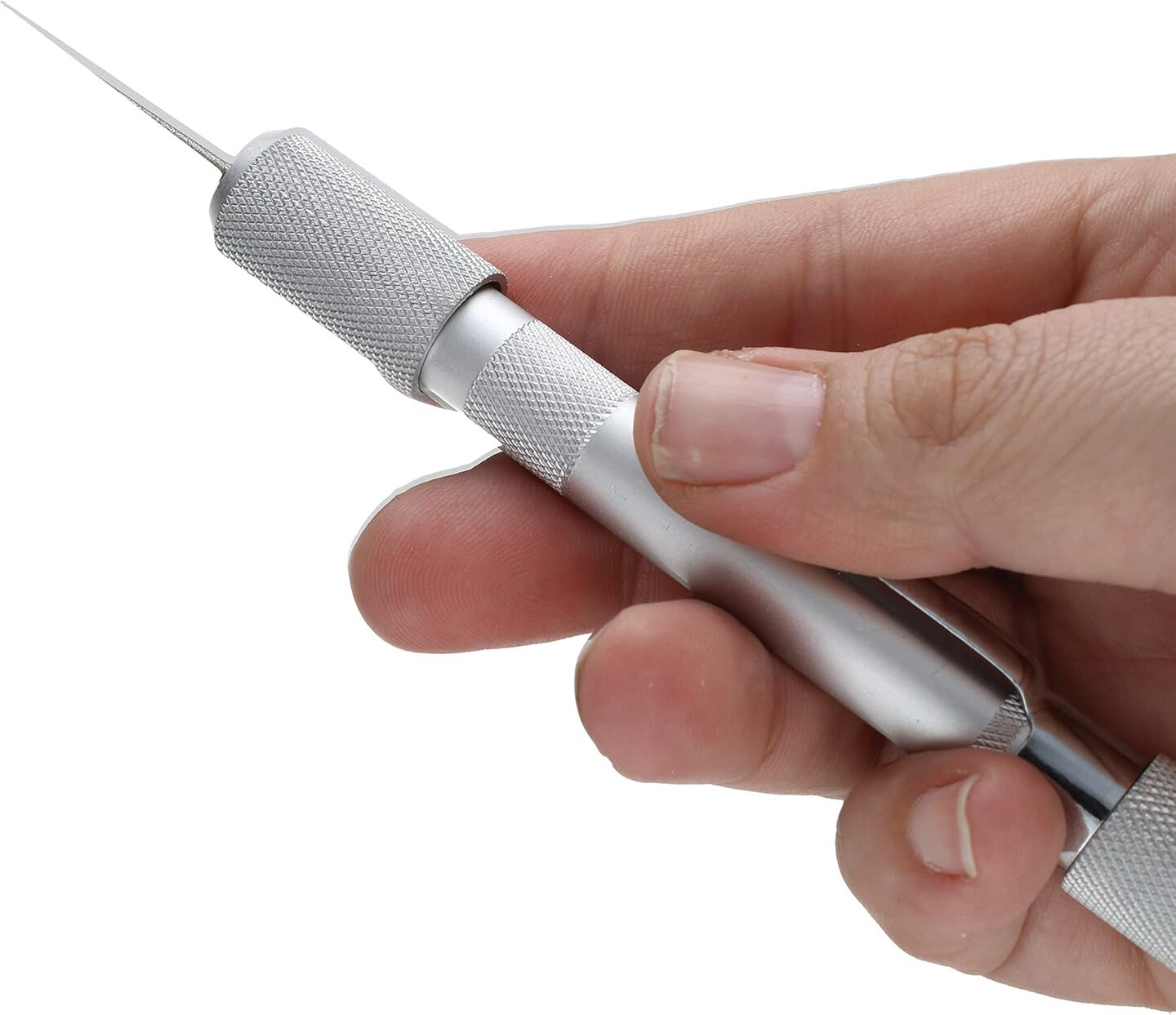 The Beadsmith Bead Reamer Set – 3 Interchangeable Diamond Coated Tips – Anodized Aluminum Hollow Handle for Storage – Tools for Opening & Enlarging Holes & Softening & Smoothing Rough Edges