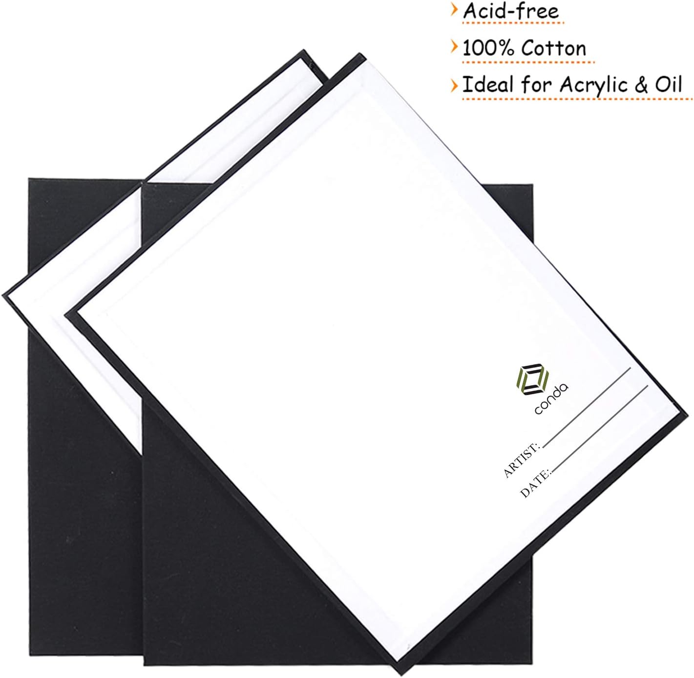 A Black Canvas Board for Painting, 12 Pack Multi Size 11x14(black)