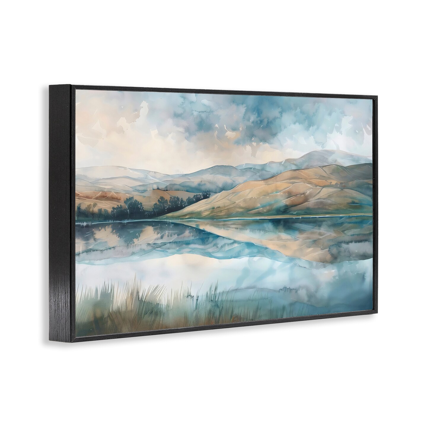 Stupell Industries Lake Reflecting Rolling Hills Framed Giclee, design by LSR Creative Studio