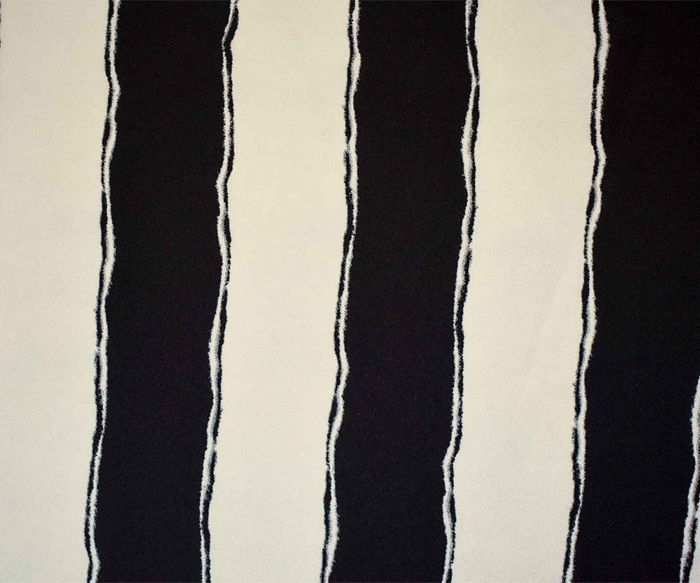 Black-Pearl White Poly Stripe Printed Stretch Crepe Momie Woven Fabric By the Yard