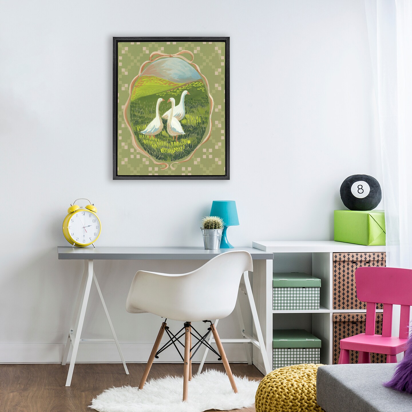 Stupell Industries Cottage Core Geese Floating Frame, design by Evelyn Coleman