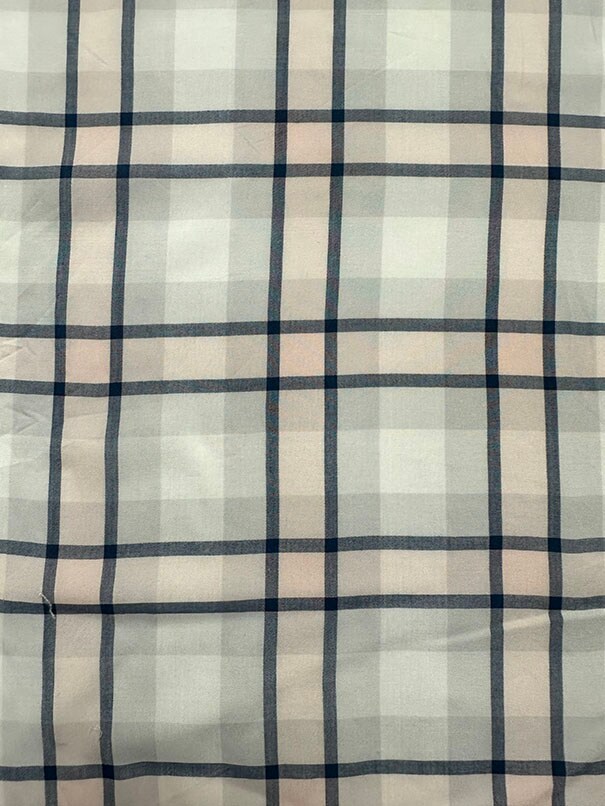 Pink Multi Plaid Print Rayon Lawn Fabric By the Yard