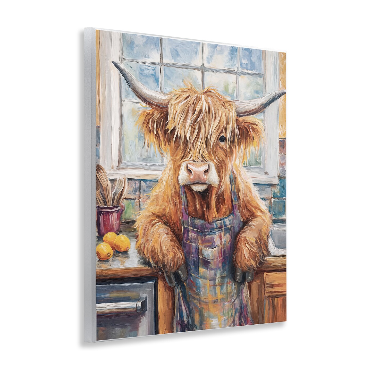 Stupell Industries Kitchen Time Chef Cow Wall Plaque, design by Nina Blue