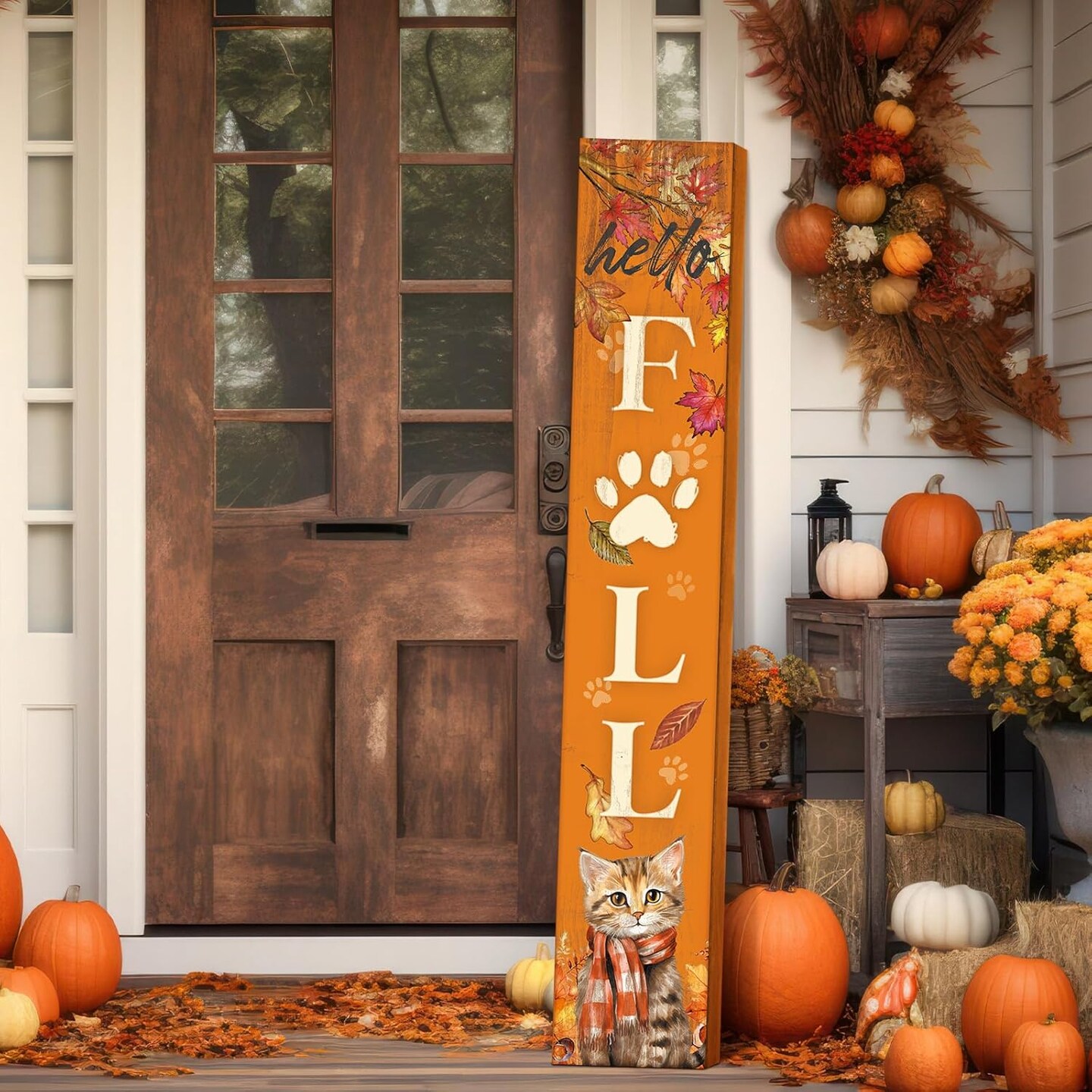 Farmhouse Fall Porch Signs (Orange)