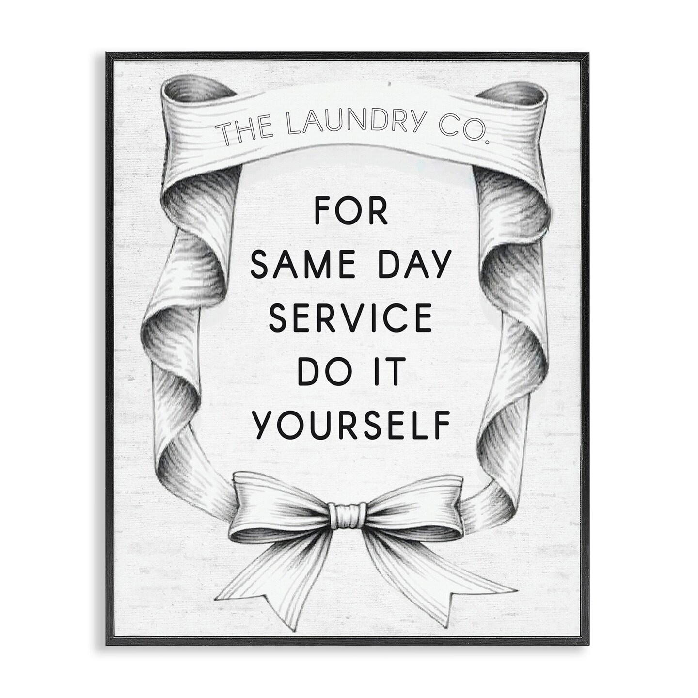 Stupell Industries Vintage Laundry Service Ribbon Framed Giclee, design by Lettered and Lined