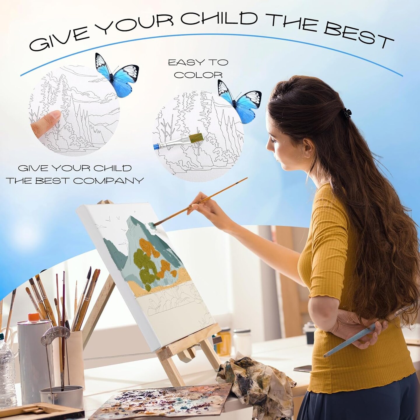 12 Pcs Pre Drawn Canvas for Painting - 8 x 8 Inch (Scenery)