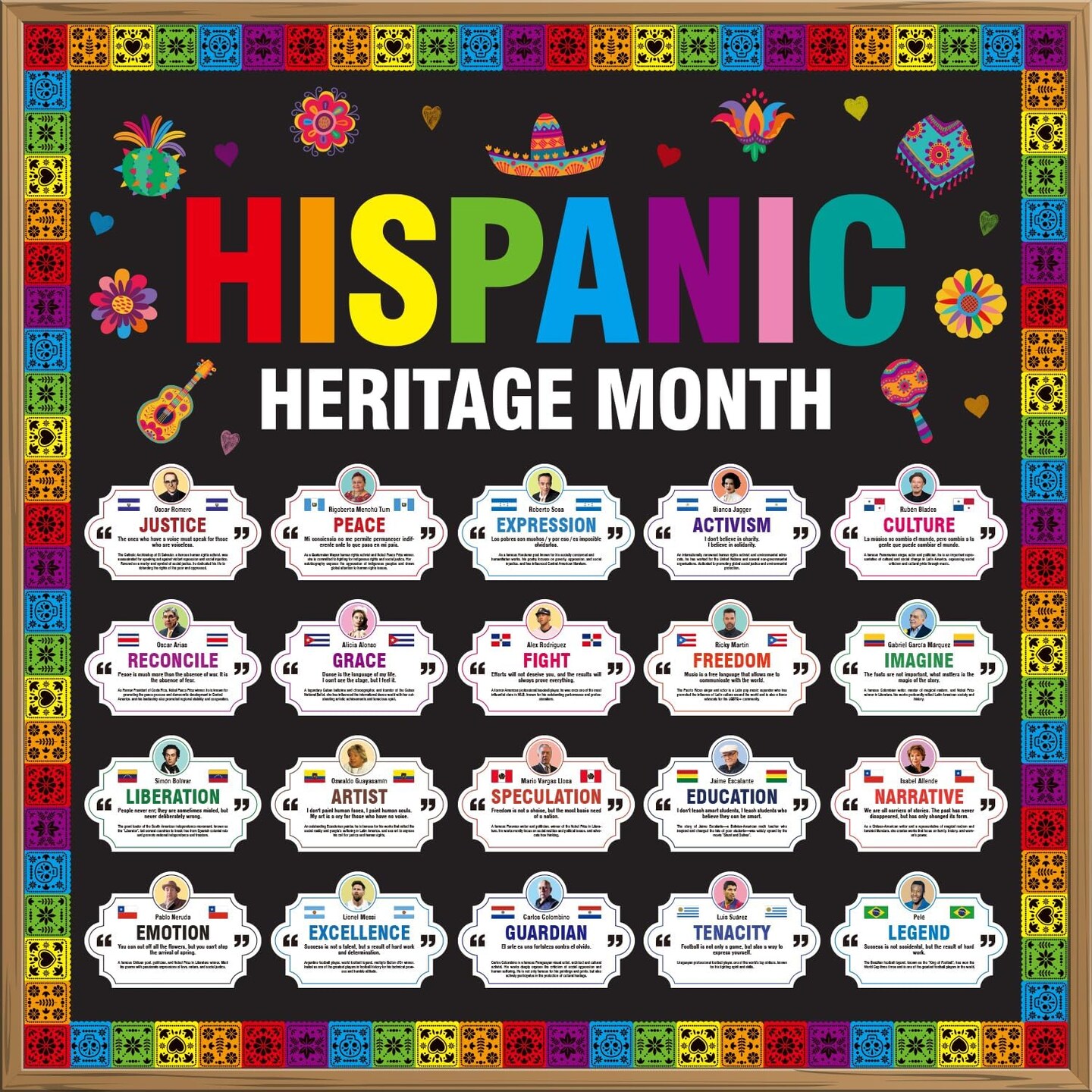 66 Pcs Hispanic Heritage Month Decorations, Hispanic Heritage Month Bulletin Board