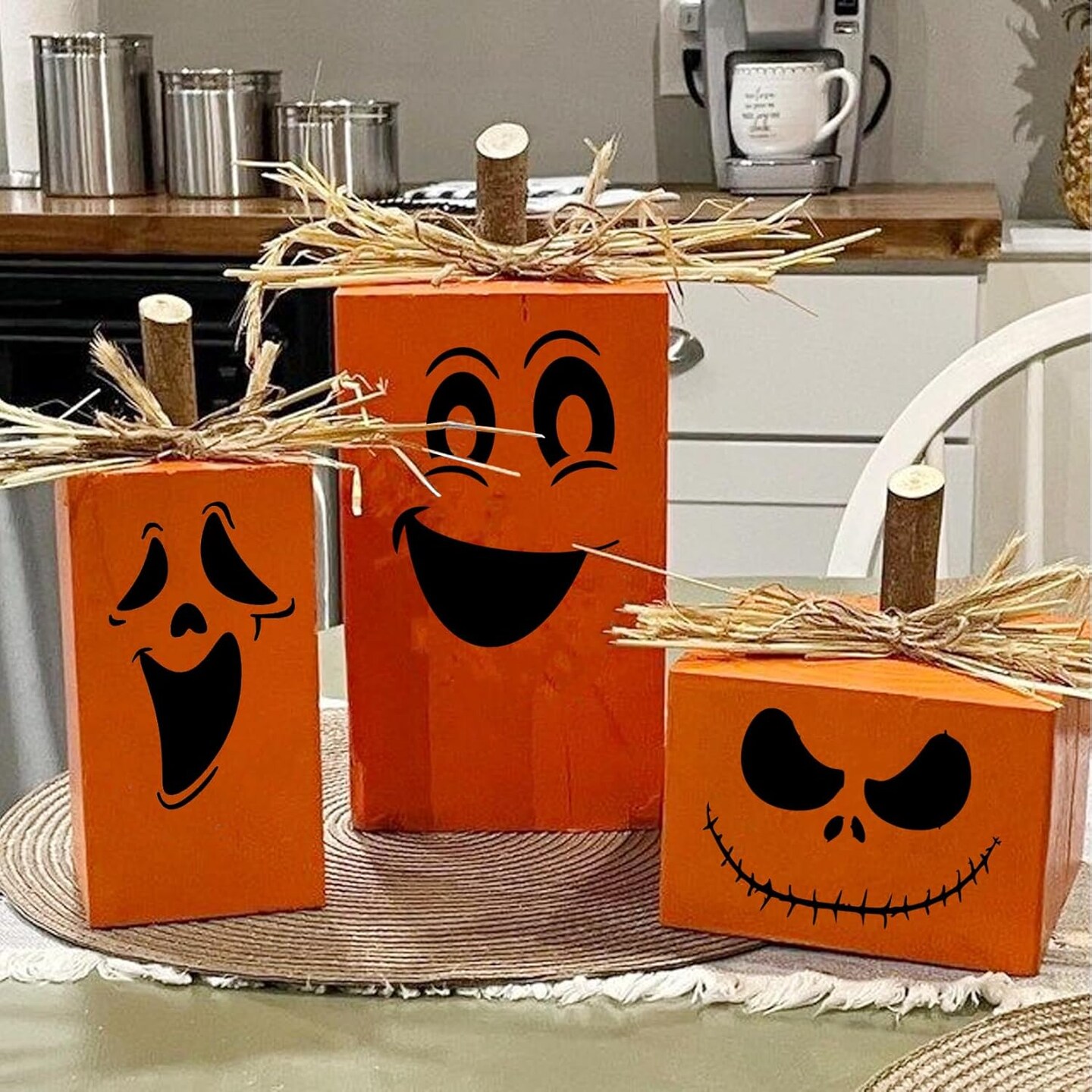 Halloween Pumpkin Face Stencils for Painting on Wood ReusableLetter &#x26; Number Stencils(16 Pumpkin Face)