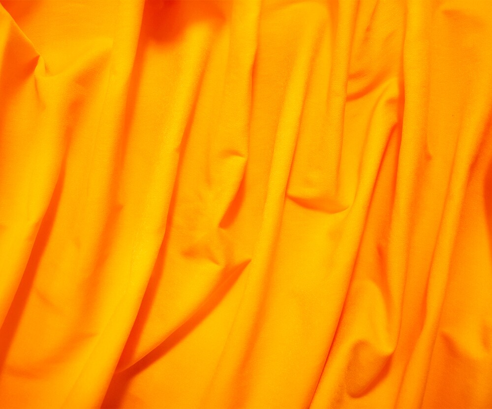 Yellow Cotton Solid Stretch Spandex Chino Twill Woven Fabric By the Yard