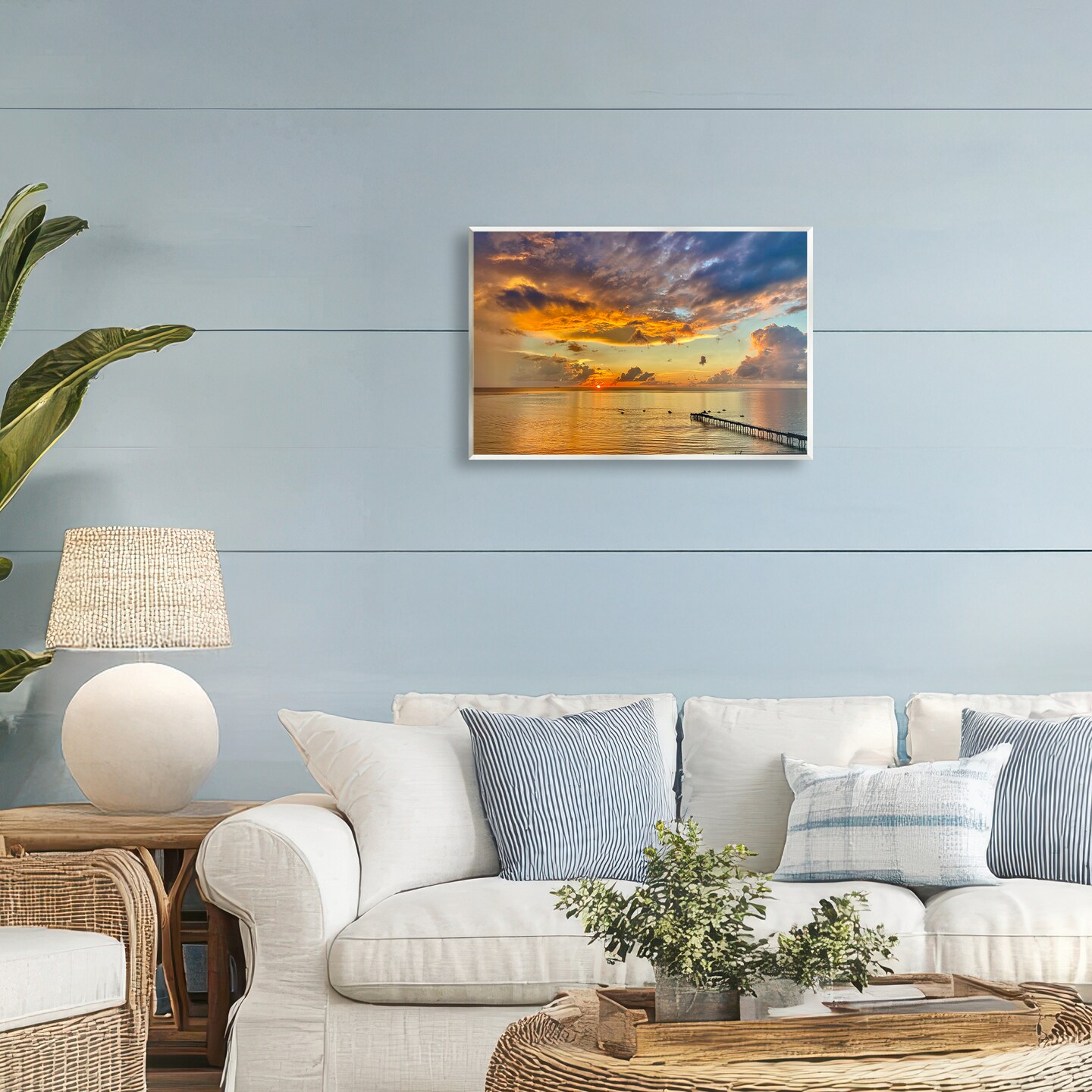 Stupell Industries Sunset and Ocean Clouds Wall Plaque, design by David Stahl