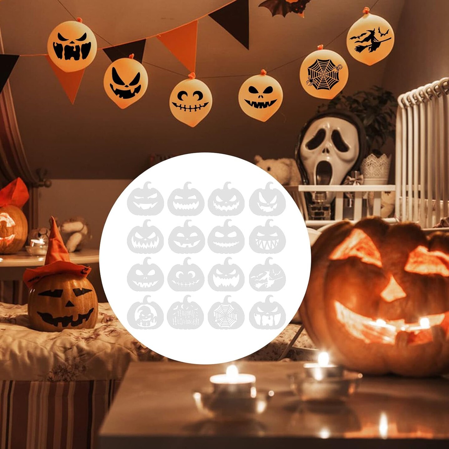 Reusable Pumpkin Carving Templates(Painting)