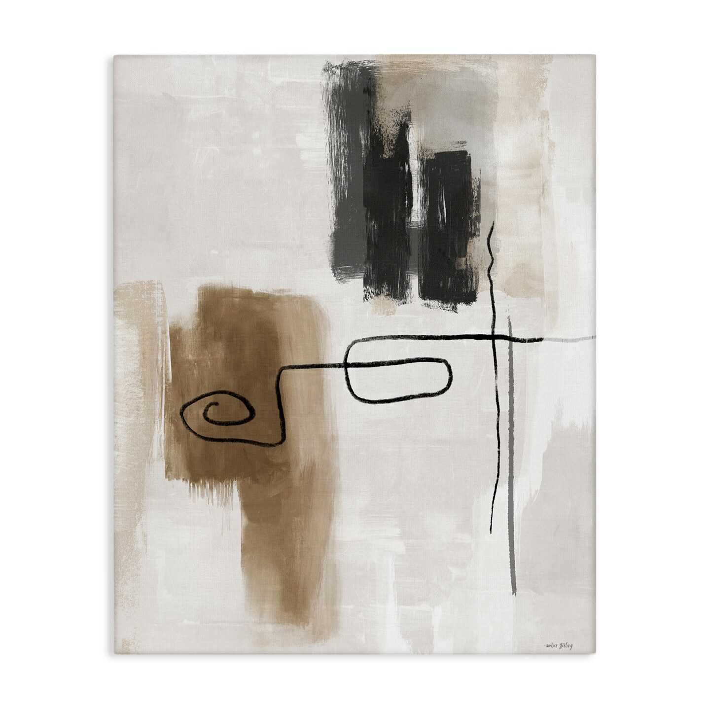 Stupell Industries Flowing Contrast Grey & Tan Canvas, design by Amber Sterling