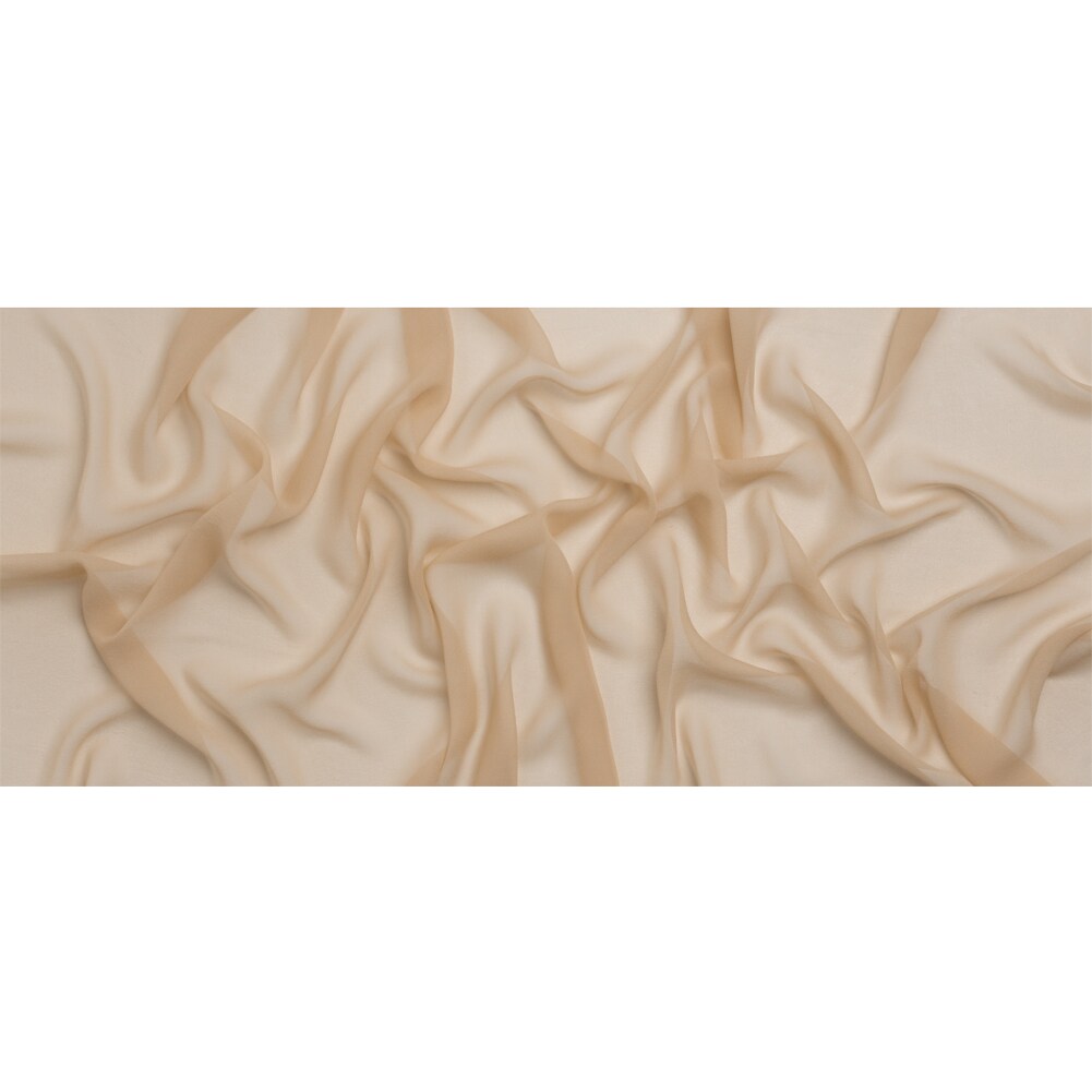 1 Yard Elegant Buff Silk Georgette Sheer Draping Fabric for Couture 54 inch Width