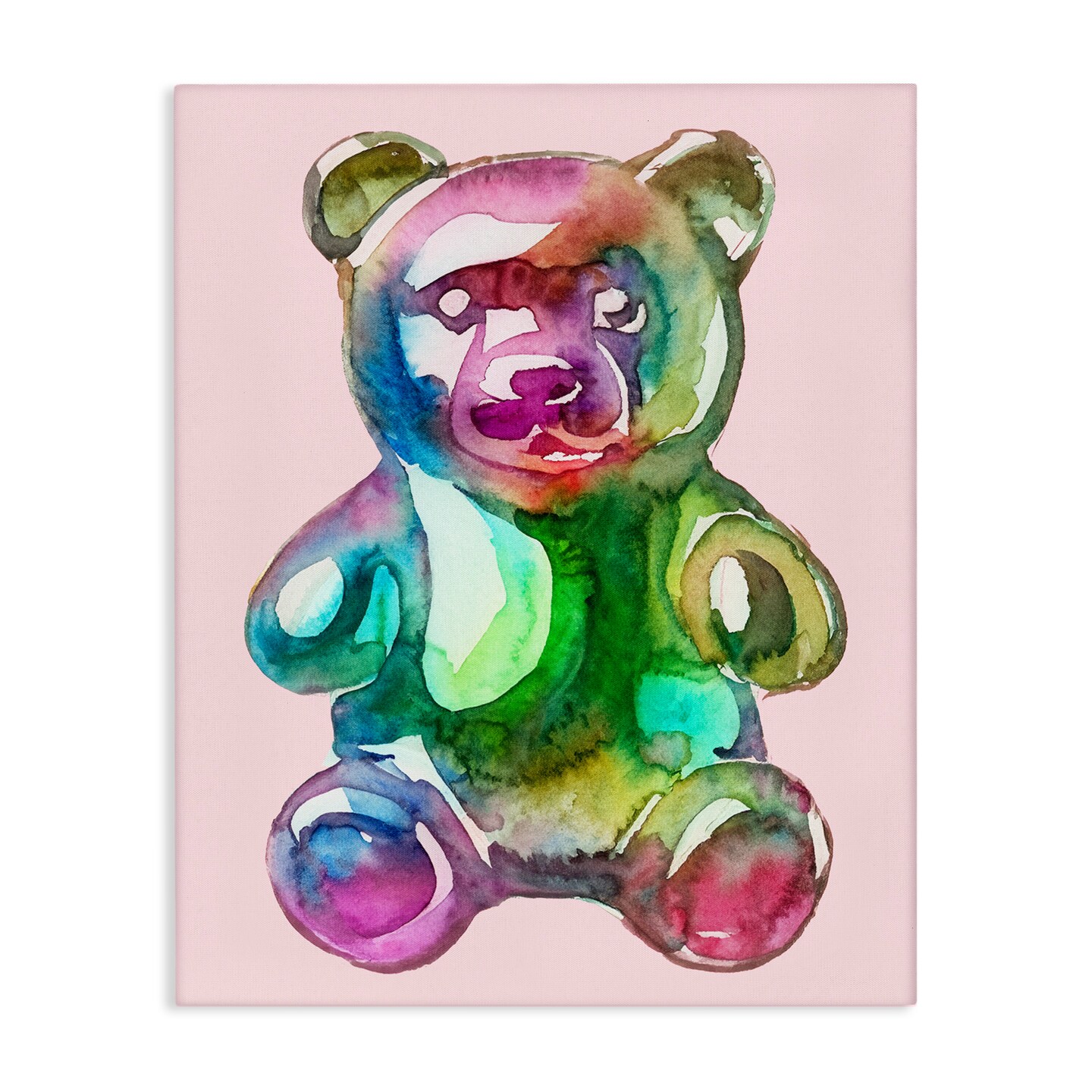 Stupell Industries Chromatic Bear Illustration Canvas, design by Lil' Rue