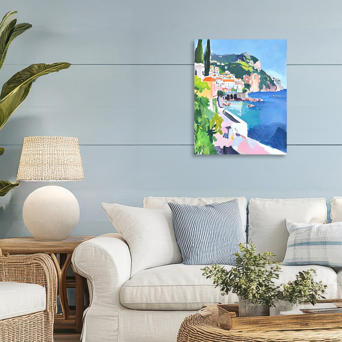 Stupell Industries Colorful Italian Coast Canvas, design by Riley B