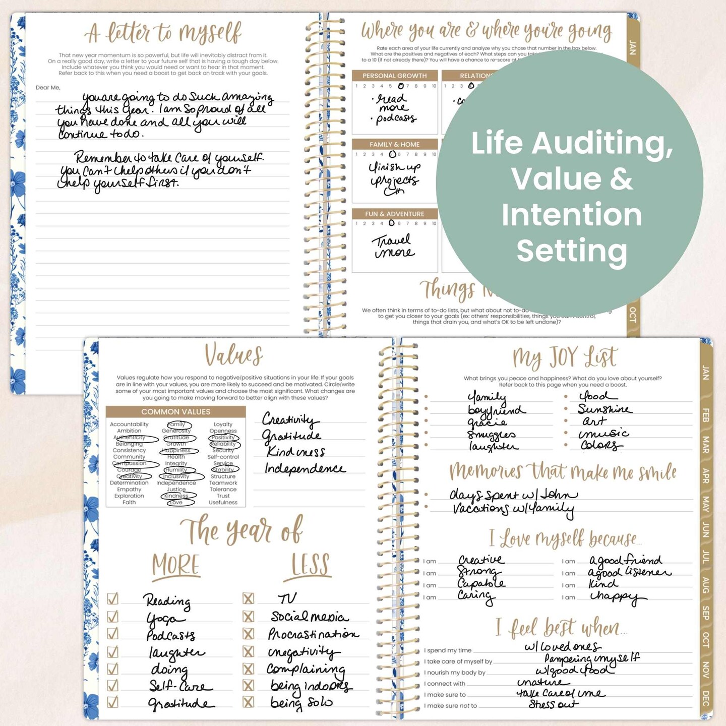 bloom daily planners 2026 Soft Cover Weekly &#x26; Monthly Planner, 8.5&#x22; x 11&#x22;, Blue &#x26; White Floral