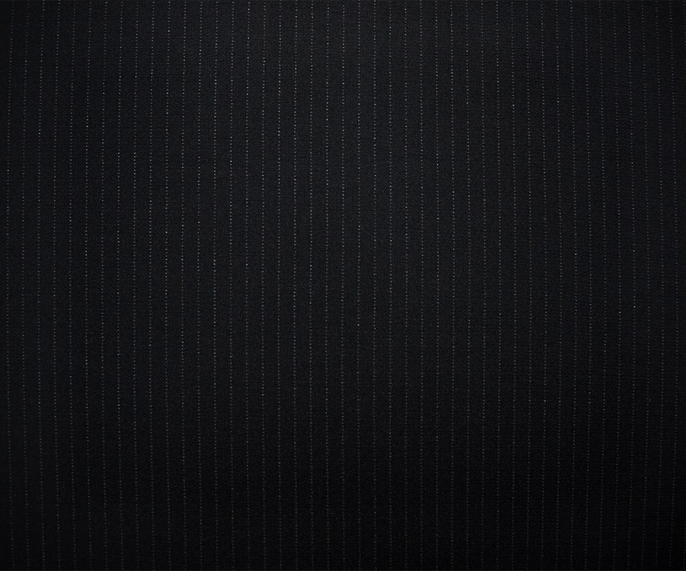 Black-Gray Japanese Poly-Wool Blend Pinstripe Double Knit Fabric By the Yard