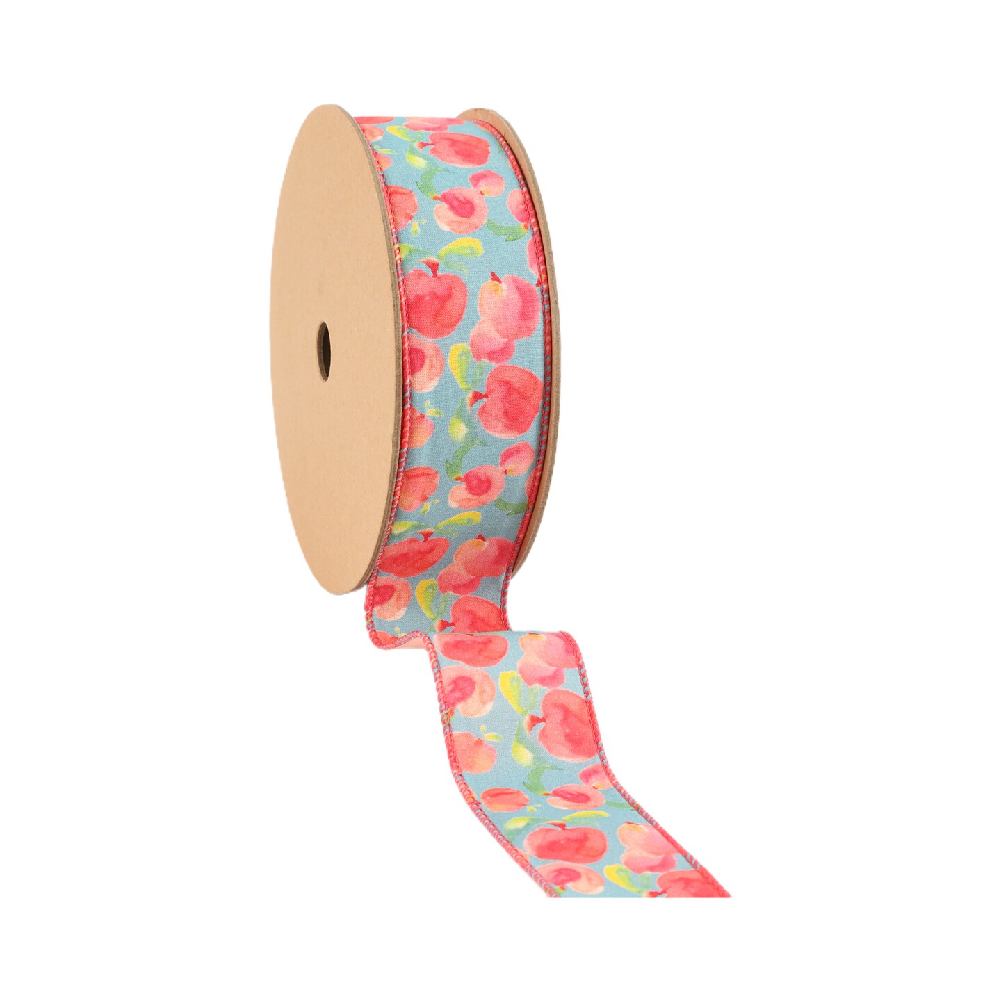 LaRibbons 1 1/2" - 2 1/2" Wired Ribbon | Peaches w/ Peach Backing | 10 Yard Roll