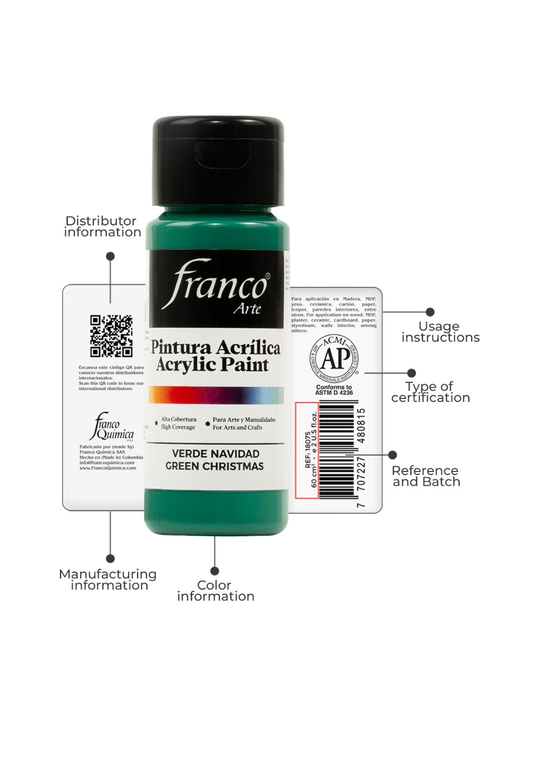 18023 Acrylic Paint 2 U.S fl oz / Christmas Green