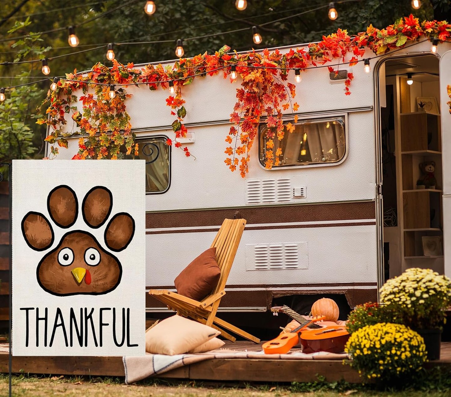 Thanksgiving Fall Paw Garden Flags 12x18 Inch(multi-color)