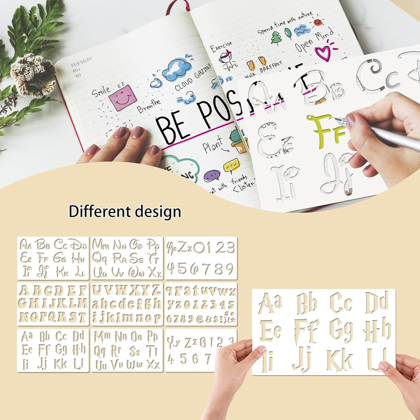 9 Pieces Letter Stencils(Magic Letter)