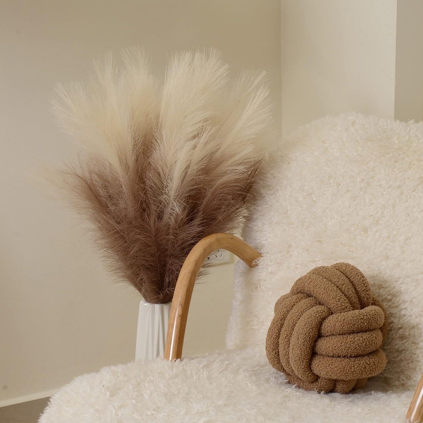 Faux Pampas Grass (Natural Beige)