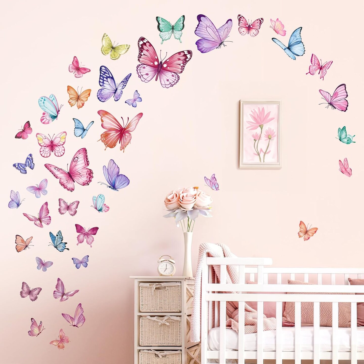 Watercolor Butterfly Wall Stickers Colorful Butterflies Peel (Multi)