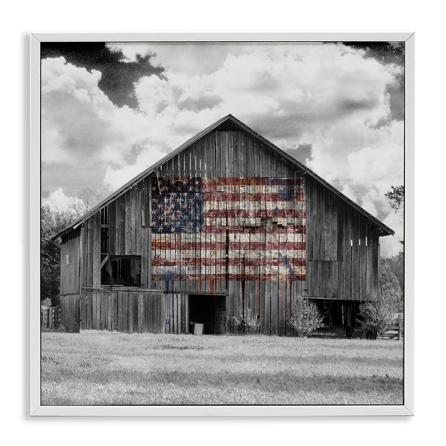 Stupell Industries Patriotic Rustic Barn Framed Giclee, design by Sophie 6