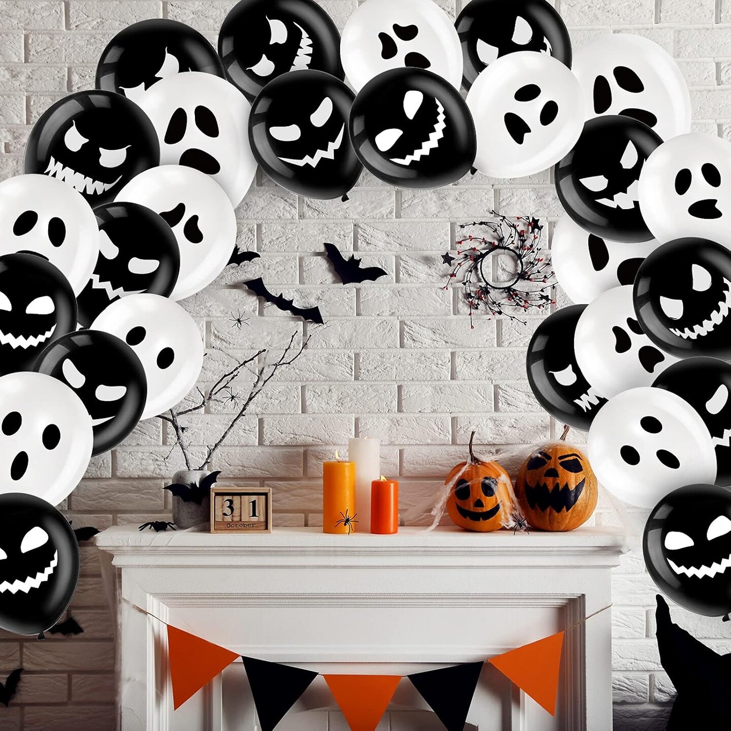 50 Halloween Balloons Decor (Black)