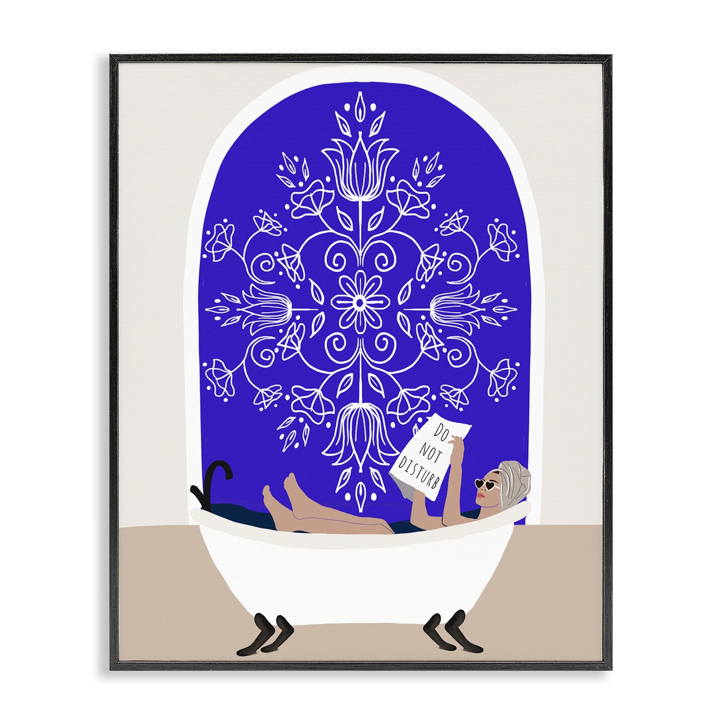 Stupell Industries Mediterranean Muse Bathtub Framed Giclee, design by Chen Alyesh