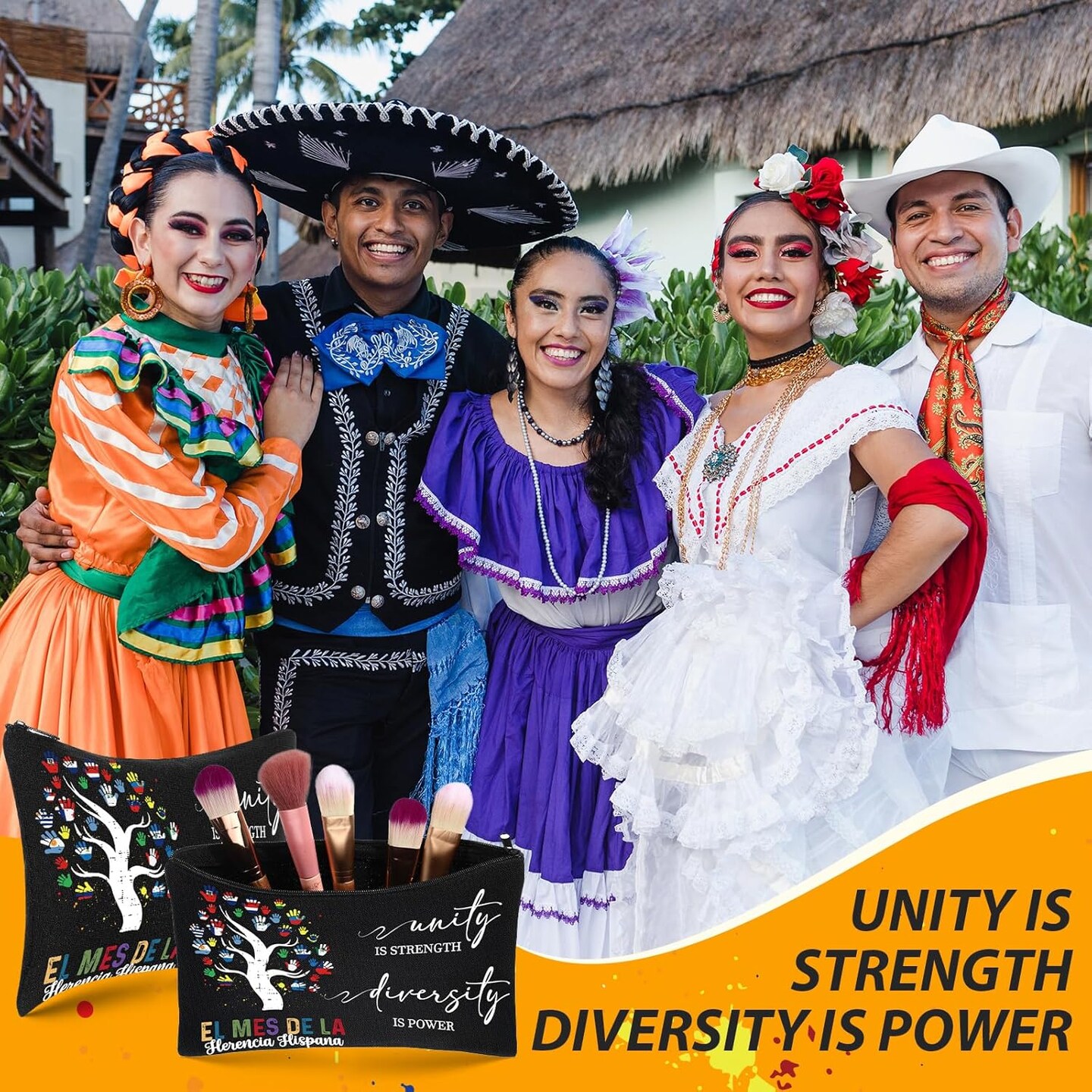 12 Pcs Hispanic Heritage Month Party Favors - Cosmetic Bags