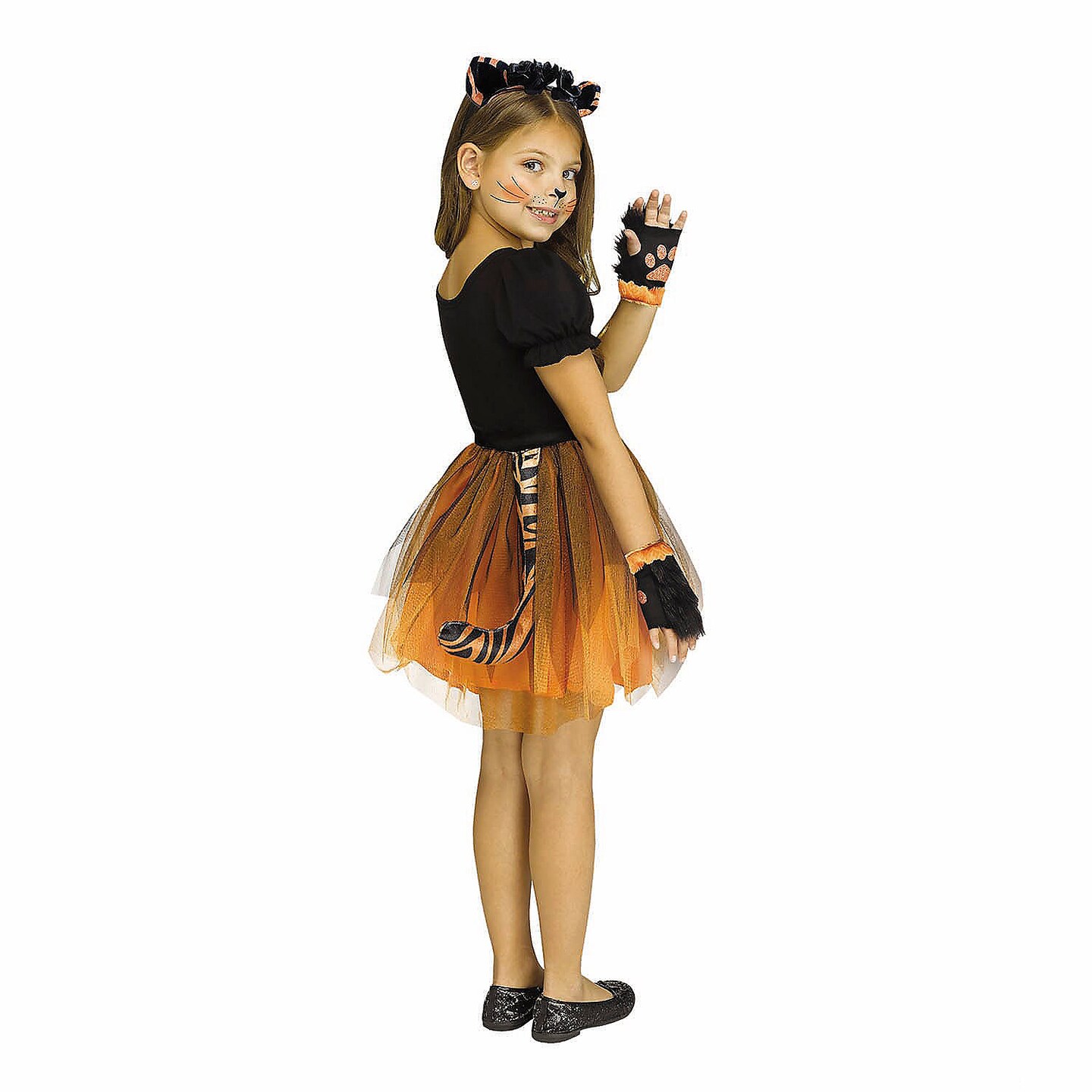 Cute Kids Forest Friends Tiger Cub Halloween Costume with Tutu Tail and Ears