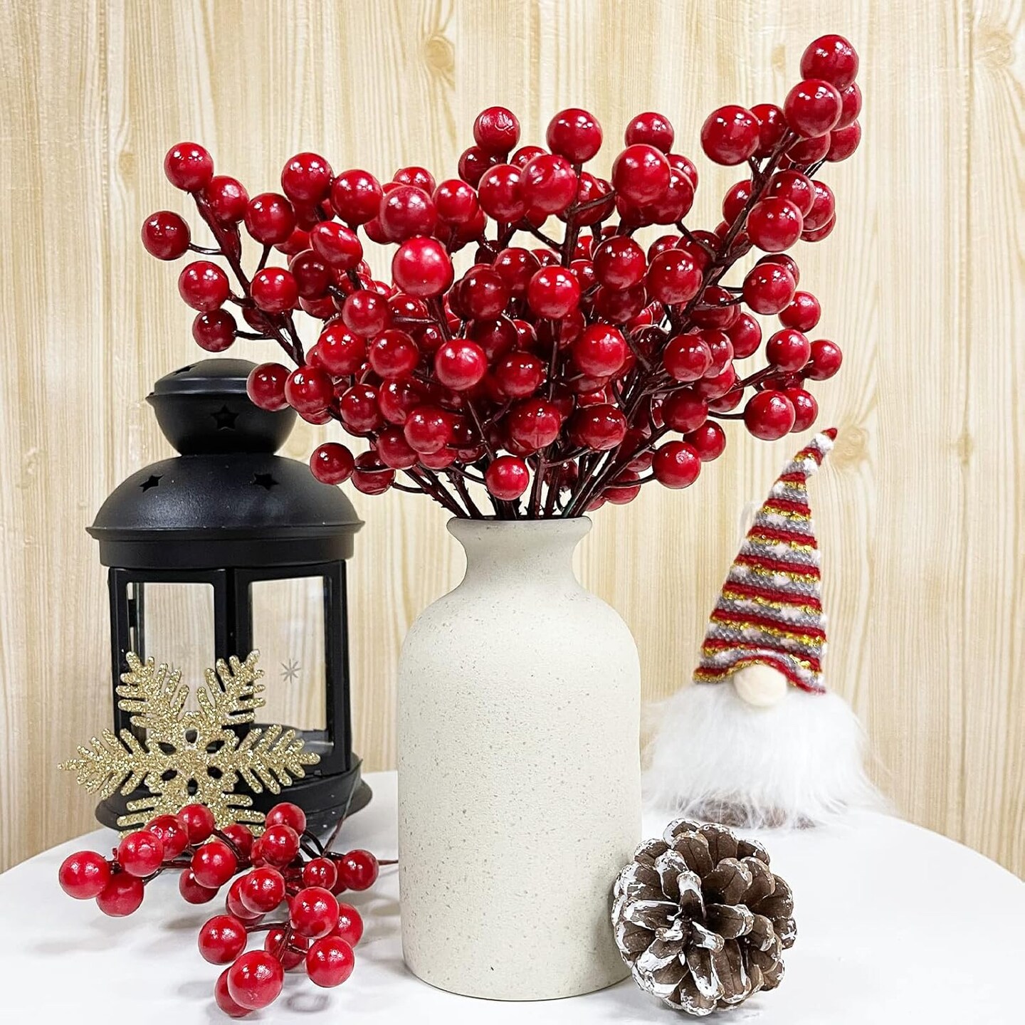 50 Pack Red Berry Stems(Red Berry Stems)