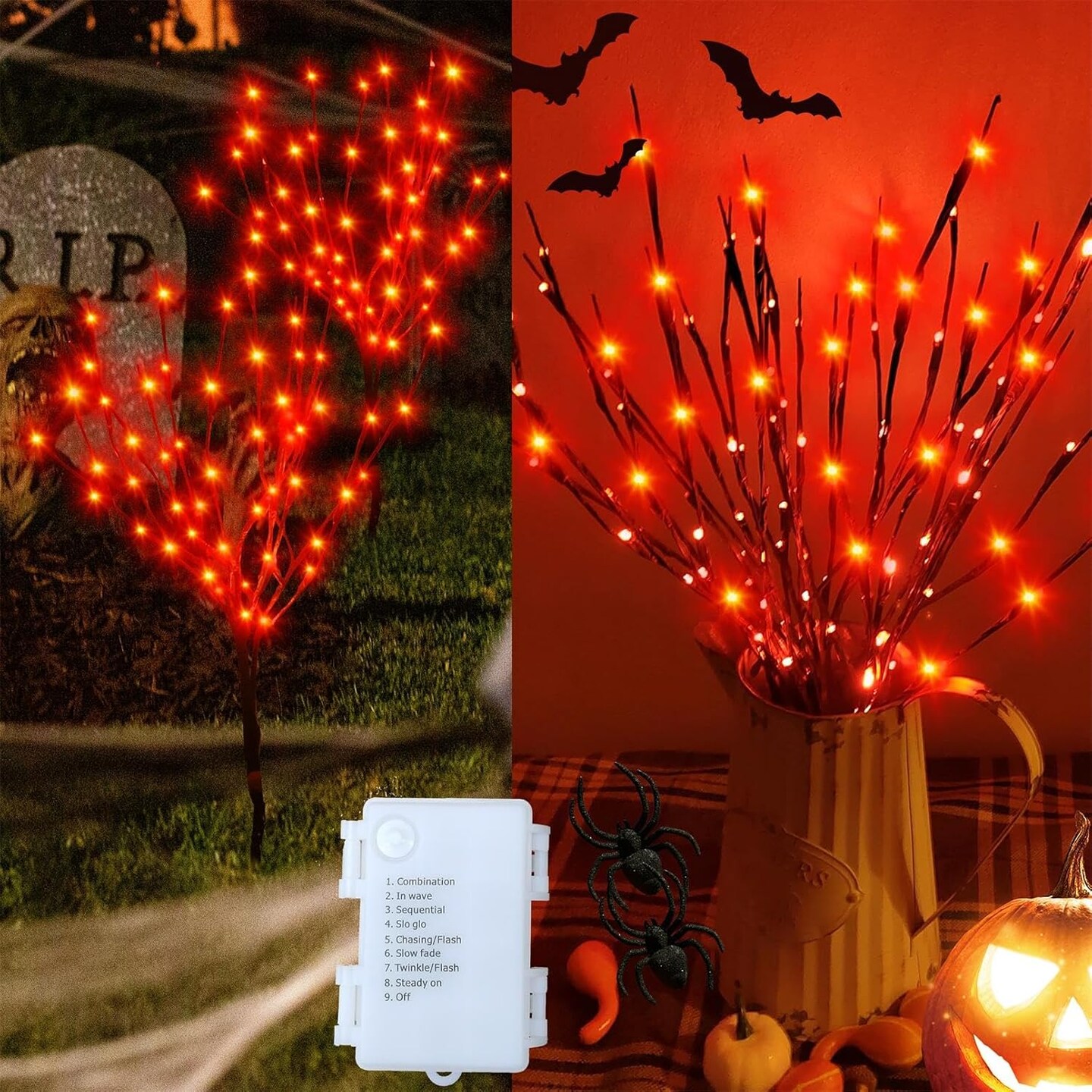 Outdoor Indoor Lighted Halloween Tree(Orange)