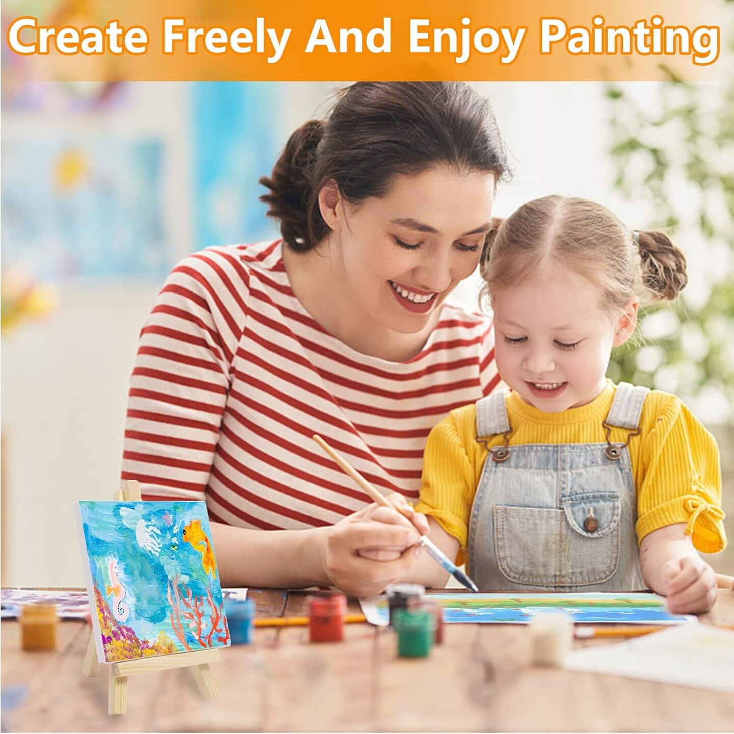 32 Pack Canvas and Easel (&#x9;White)
