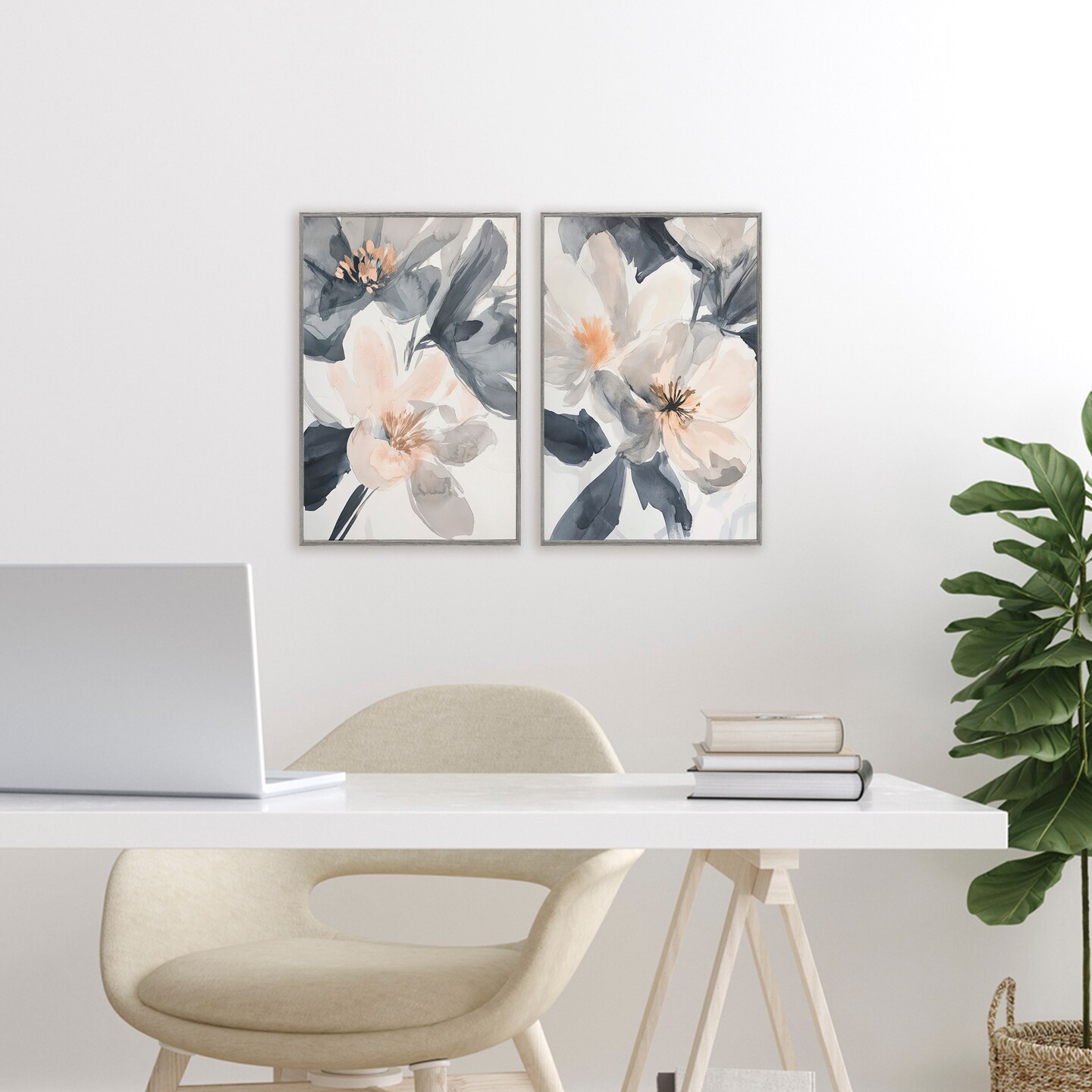 Stupell Industries Magnolia Flower Frequencies 2pc Framed Giclee Set, design by Andrea Haase