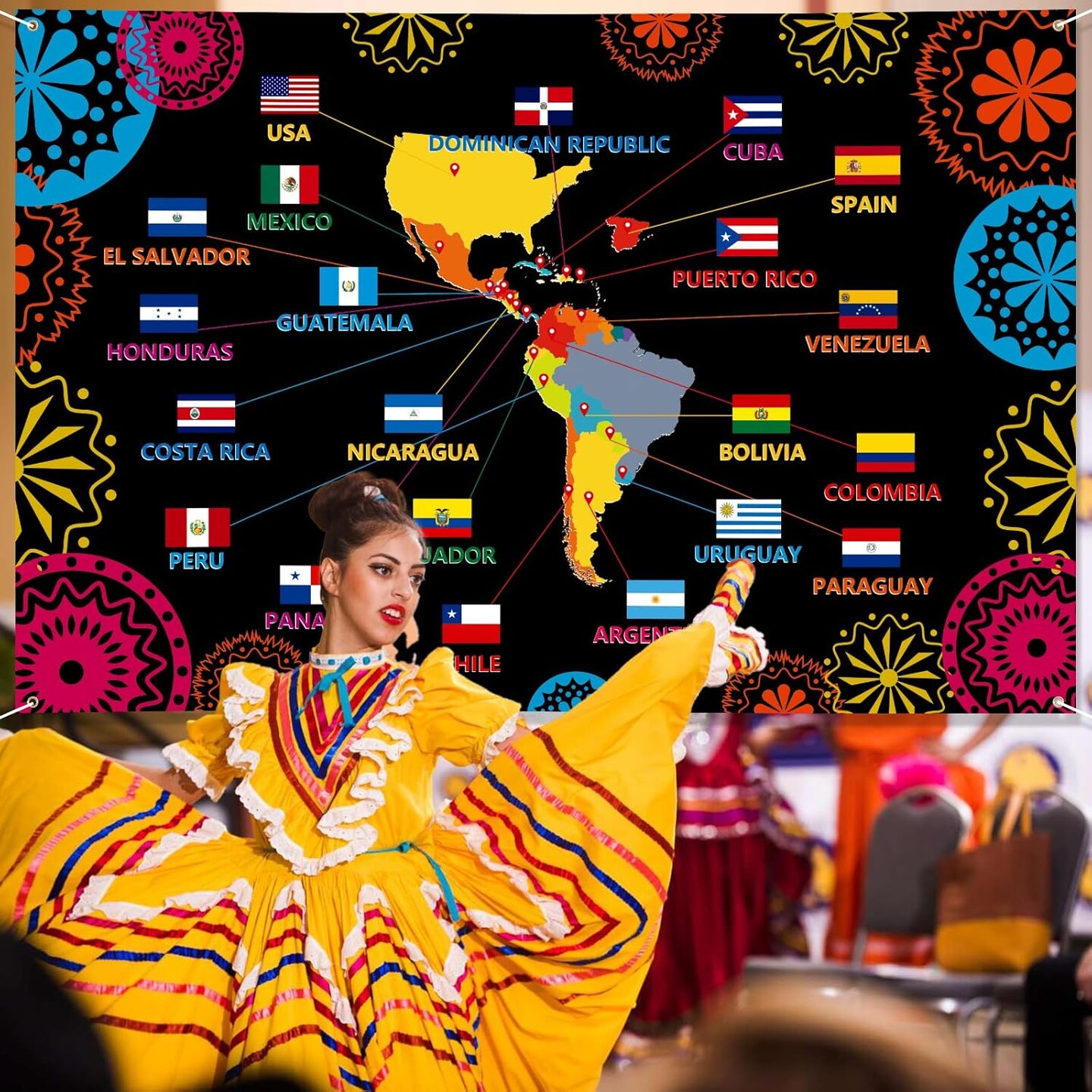 Hispanic Heritage Month Decorations Banner - 72&#x22; x 48&#x22;
