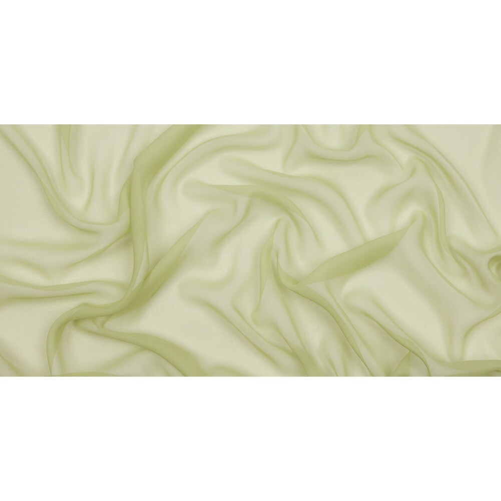 1 Yard Premium Silk Chiffon Fabric Sheer Lightweight Flowing Nile Green 54 Inch Width